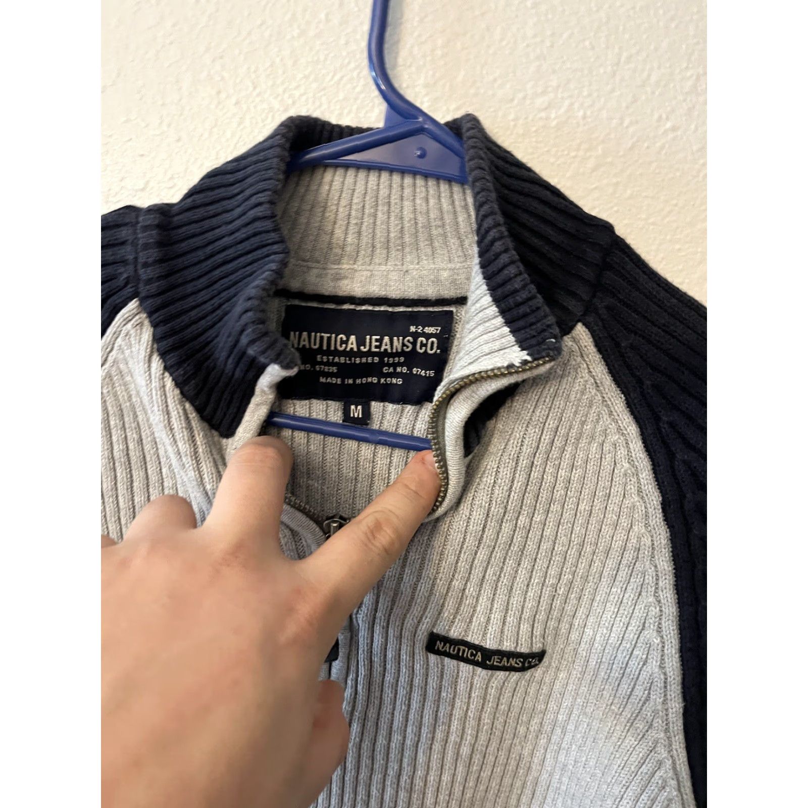 Nautica Nautica Jeans Co Sweater Shirt Pullover 1/4 Zip Mens M Gray Multicolor Logo Knit Pullover Golf Fashion Size US M / EU 48-50 / 2 - 3 Thumbnail