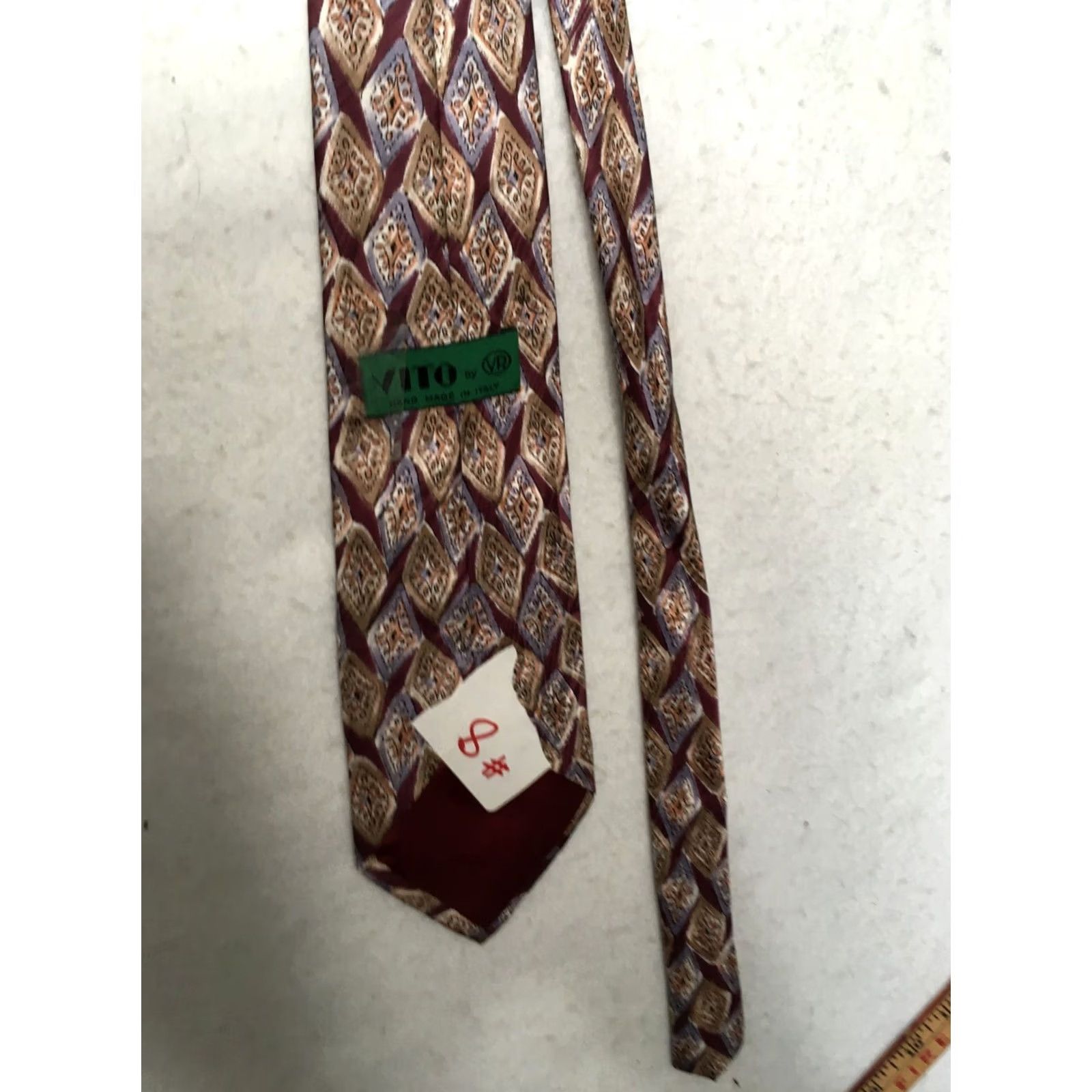 Vintage Vito Vintage Abstract Neck Tie Silk - Hand Made in Italy Mens Size ONE SIZE - 4 Thumbnail