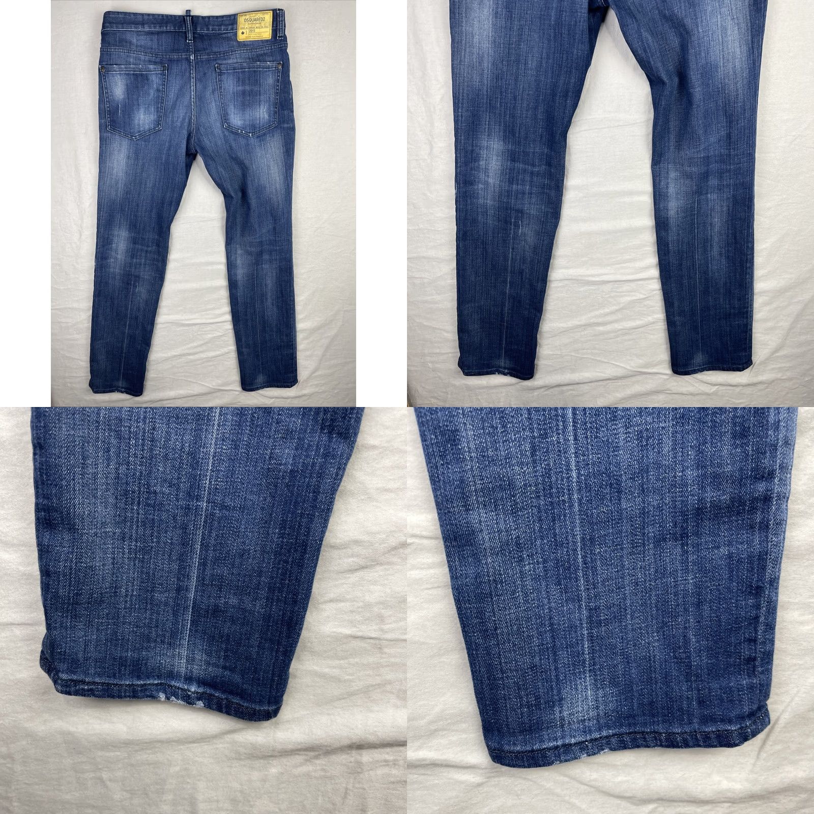 Dsquared2 Dsquared2 Jeans Mens 50 Slim Distressed 33x31 Blue Denim 5-Pocket Italy City Hip Hop Logo Jeans Size US 34 / EU 50 - 9 Thumbnail
