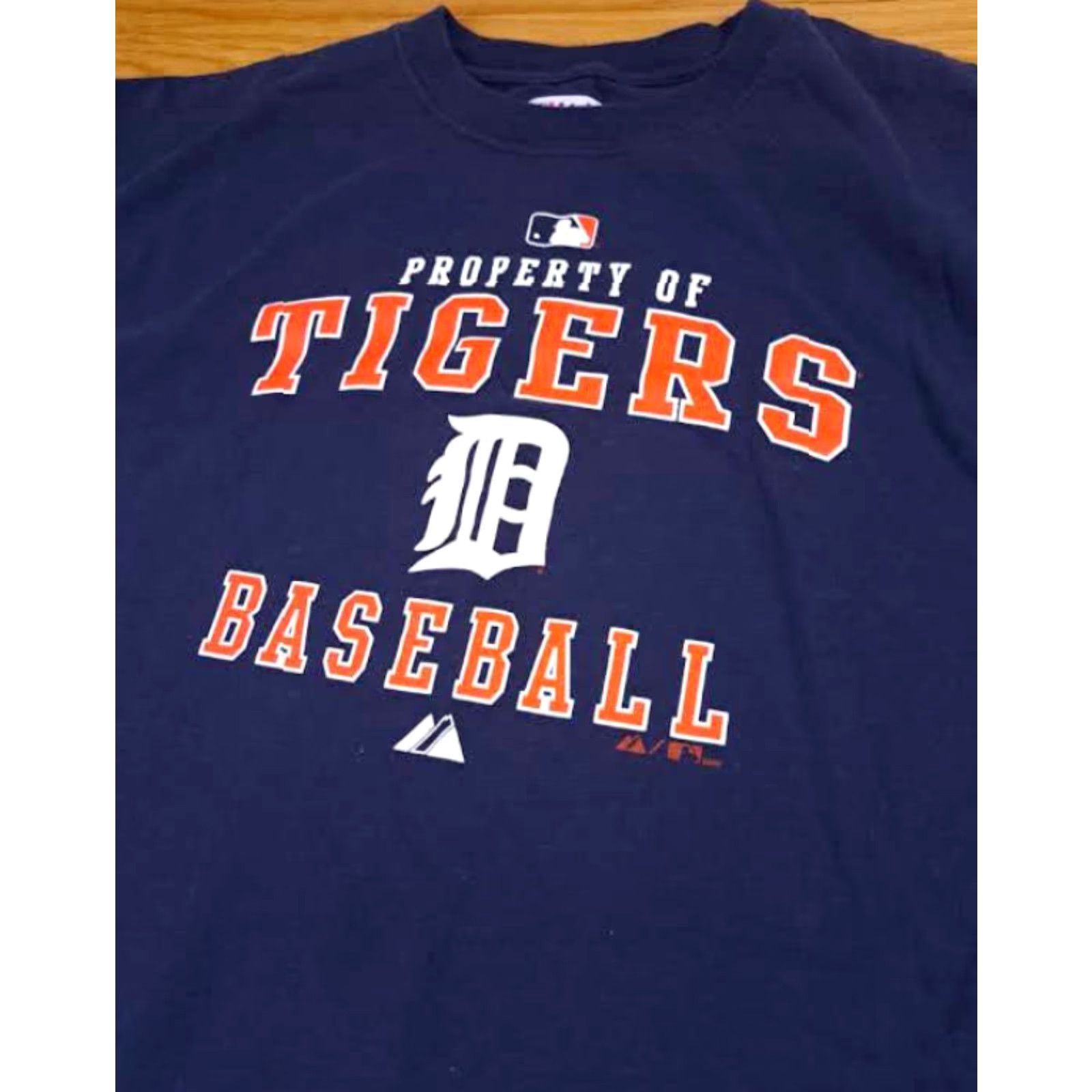 MLB Detroit Tigers Baseball Printed T-Shirt Navy size LG 2009 MLB Size US L / EU 52-54 / 3 - 2 Thumbnail
