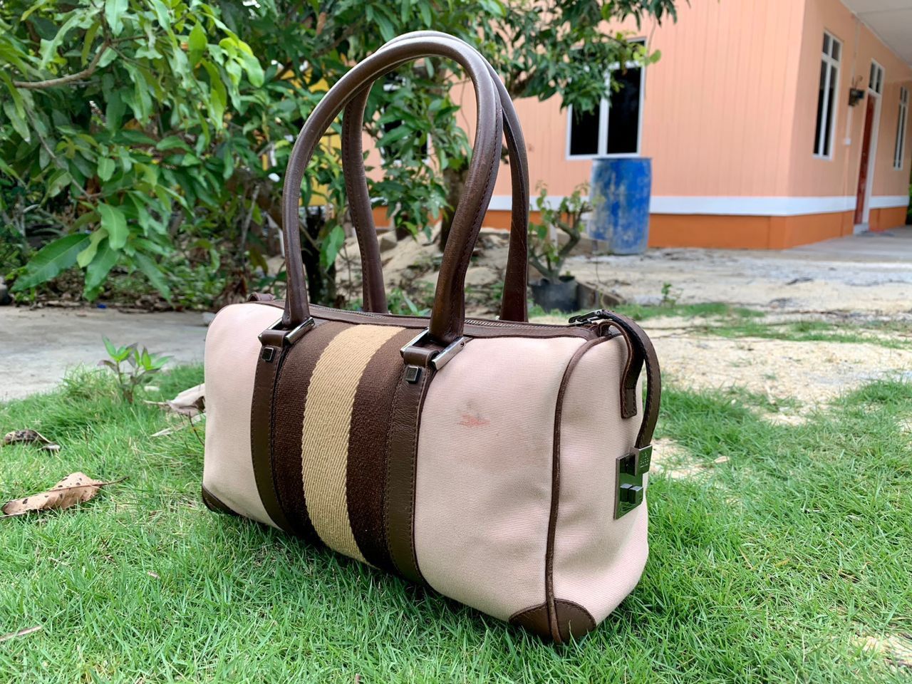 Authentic Vintage Gucci Web Small Joy Boston Bag
