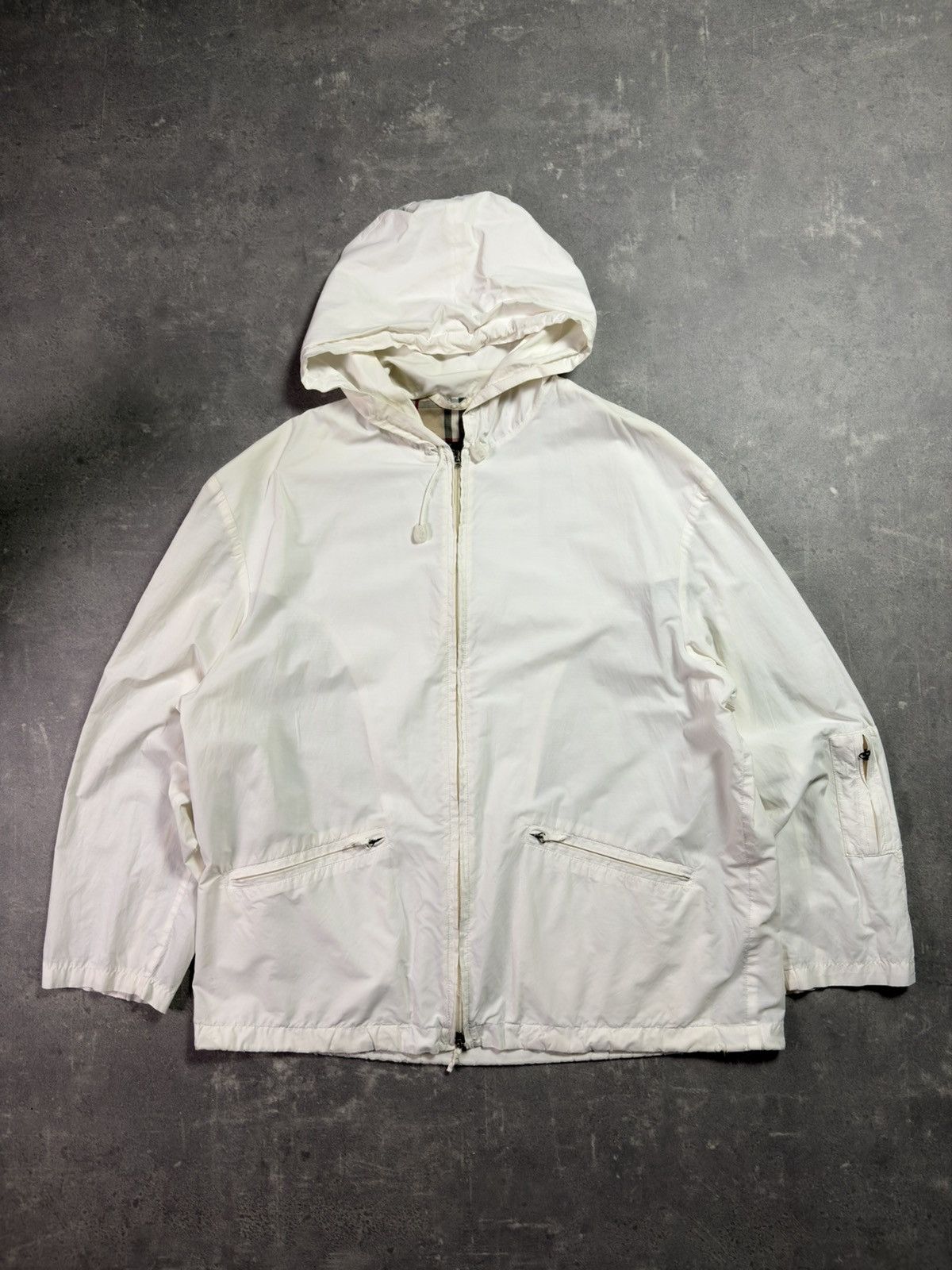 Burberry Burberry Vintage Distressed Faded Hooded Light Jacket L XL Size US L / EU 52-54 / 3 - 16 Thumbnail