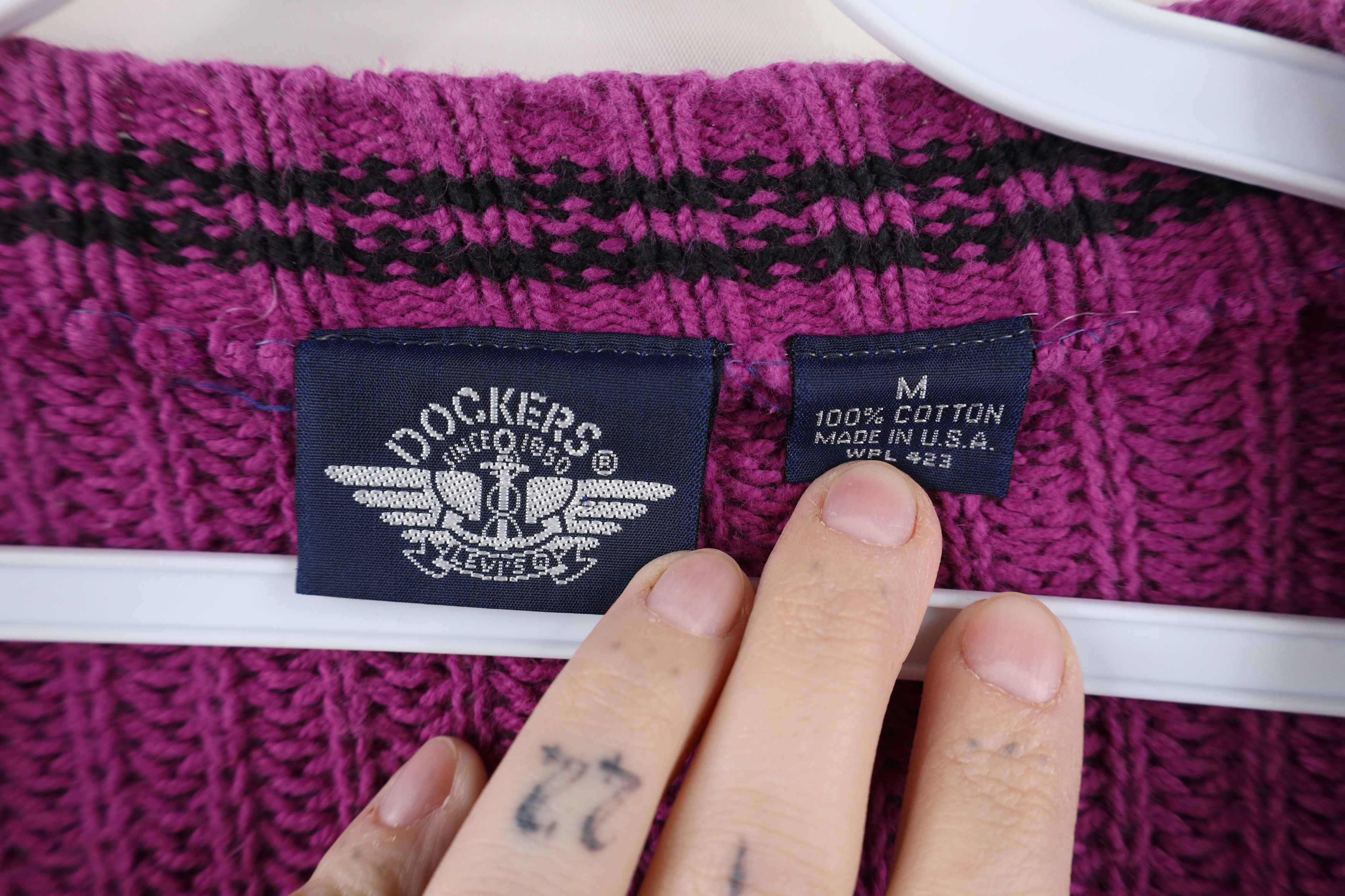 Levi's Vintage 90s Dockers x Levis Ribbed Knit Cardigan Sweater USA Size M / US 6-8 / IT 42-44 - 8 Thumbnail