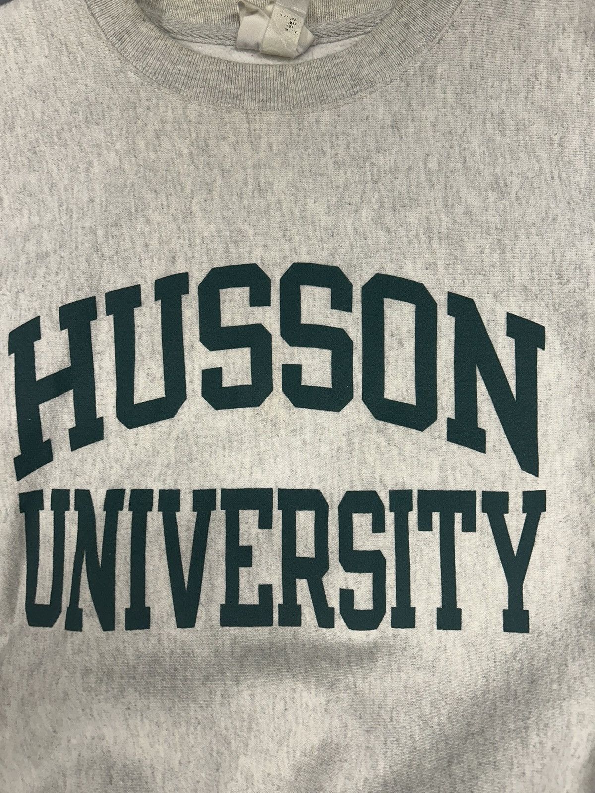 Champion × Vintage Vintage Champion Reverse Weav Grey Husson University Sweater Size US M / EU 48-50 / 2 - 2 Thumbnail