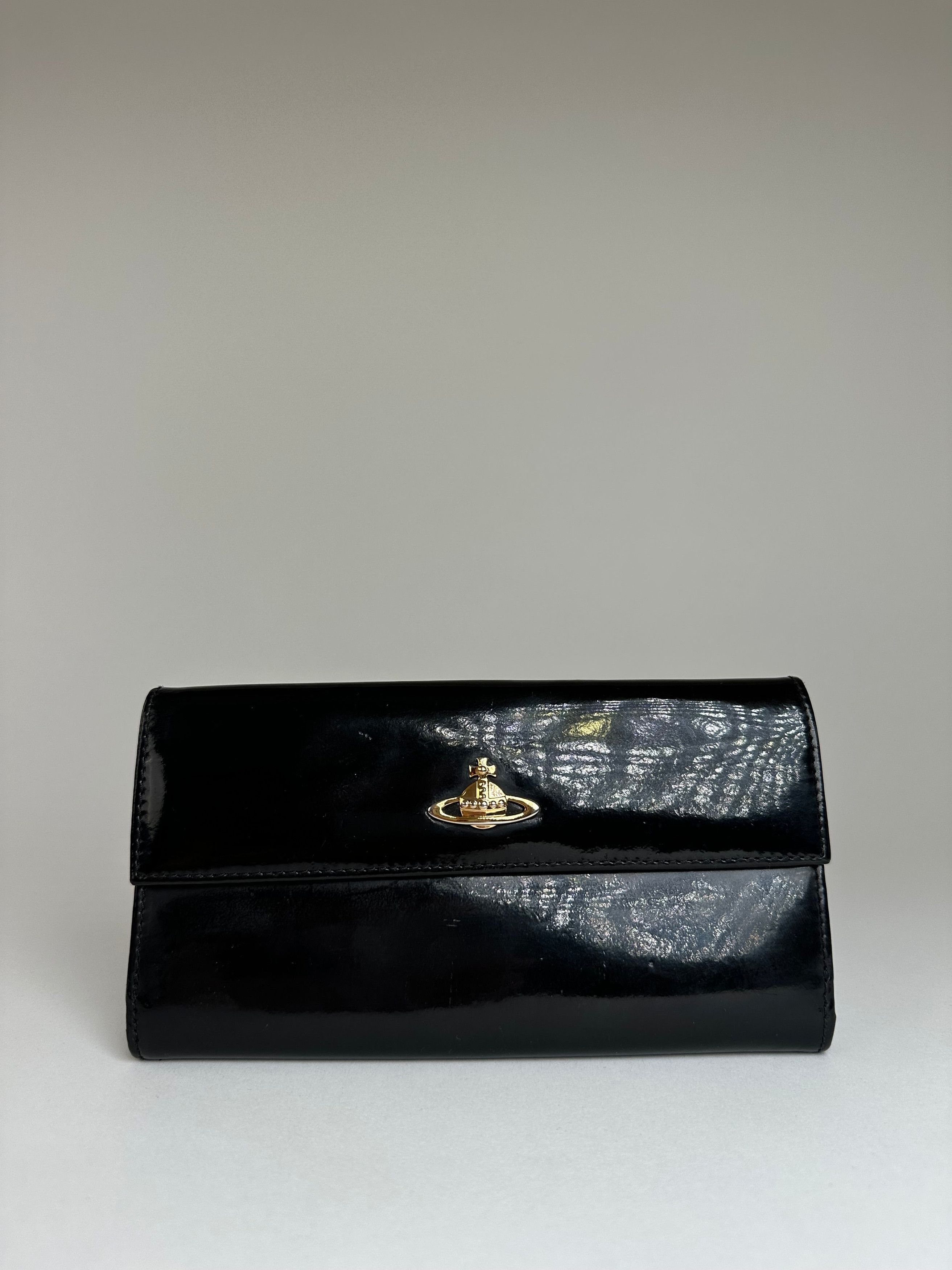 Vivienne Westwood Vintage Long Wallet Patent Leather Black Size ONE SIZE - 1 Thumbnail