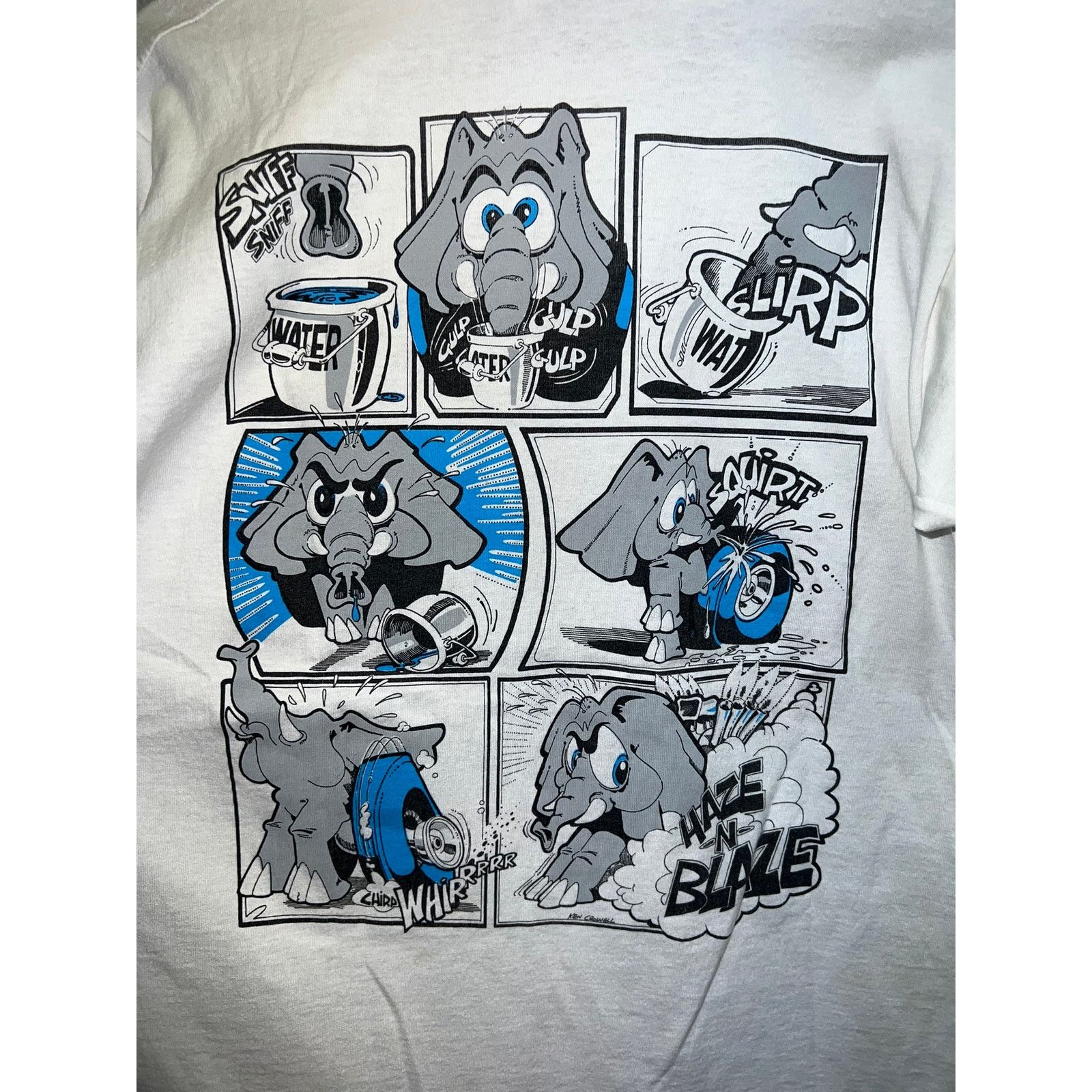 Fruit Of The Loom Vintage Elephant Shirt Asphalt Construction Animal Tee 90s M Size US M / EU 48-50 / 2 - 12 Thumbnail
