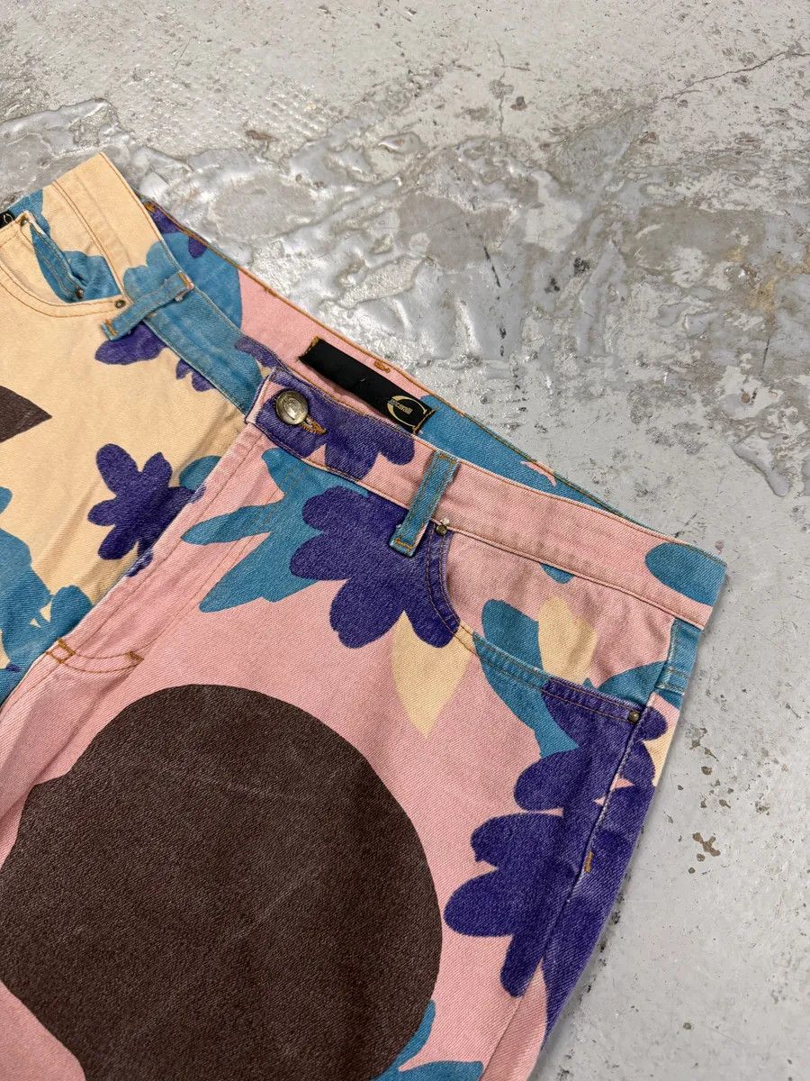 Just Cavalli 2000s Cavalli Pink & Blue Abstract Human Pants Size US 32 / EU 48 - 6 Thumbnail