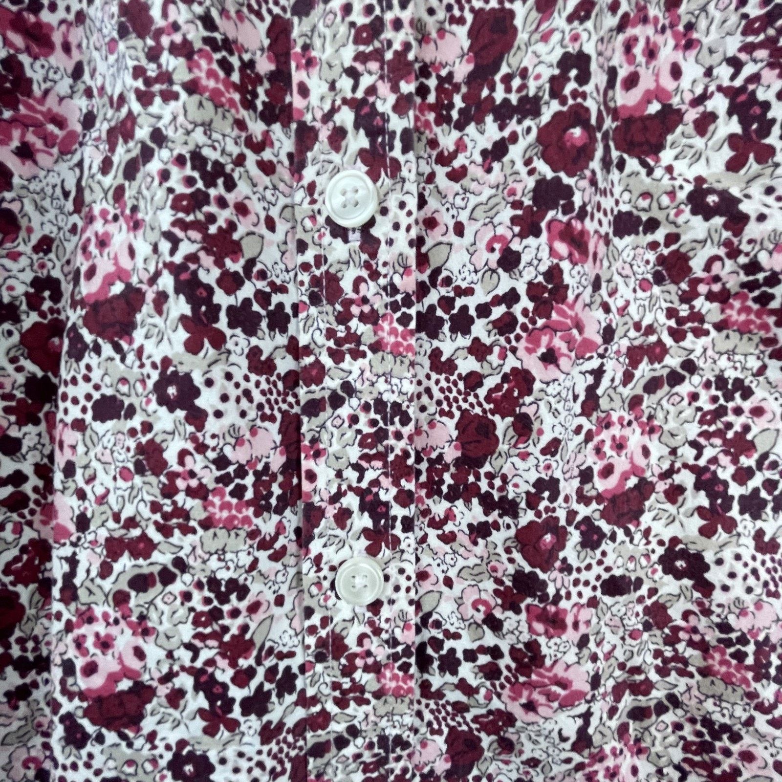 L.L. Bean L.L.Bean Shirt Womens Medium Pink Busy Flower Pattern Size M / US 6-8 / IT 42-44 - 3 Thumbnail