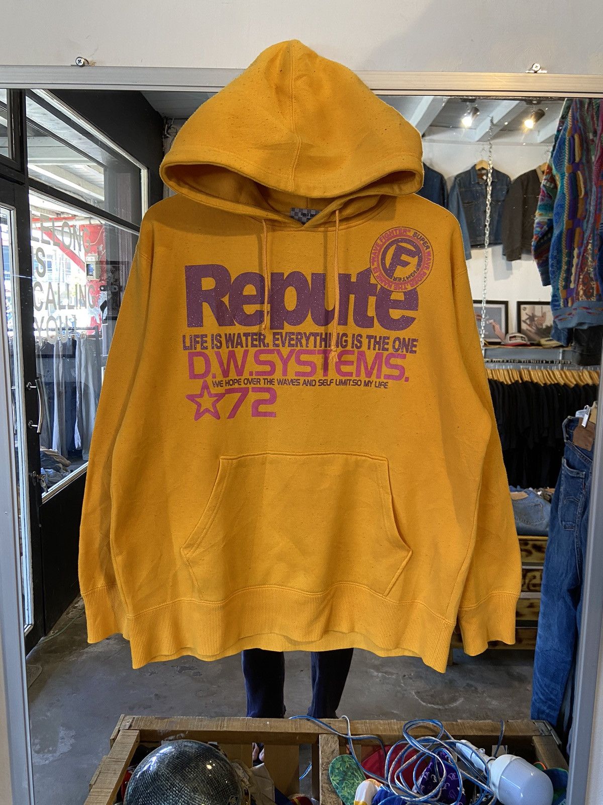 image of Hysteric Glamour x If Six Was Nine Life Us Water Everything Is The One Japanese Hoodie in Yellow (S
