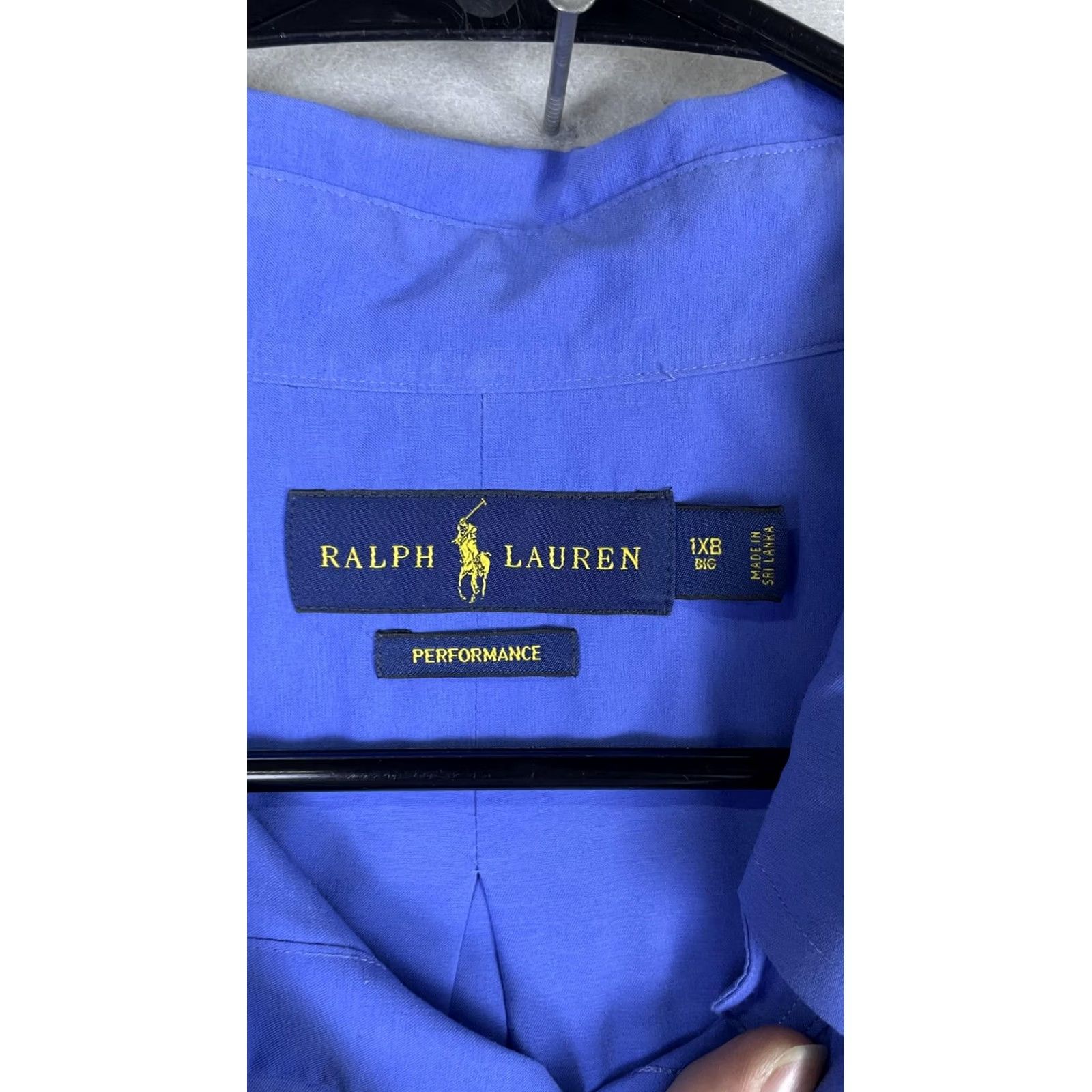 Ralph Lauren Ralph Lauren Dress Shirt Mens 1XB Big & Tall Blue Performance Classic Fit Shirt Size 46R - 4 Thumbnail