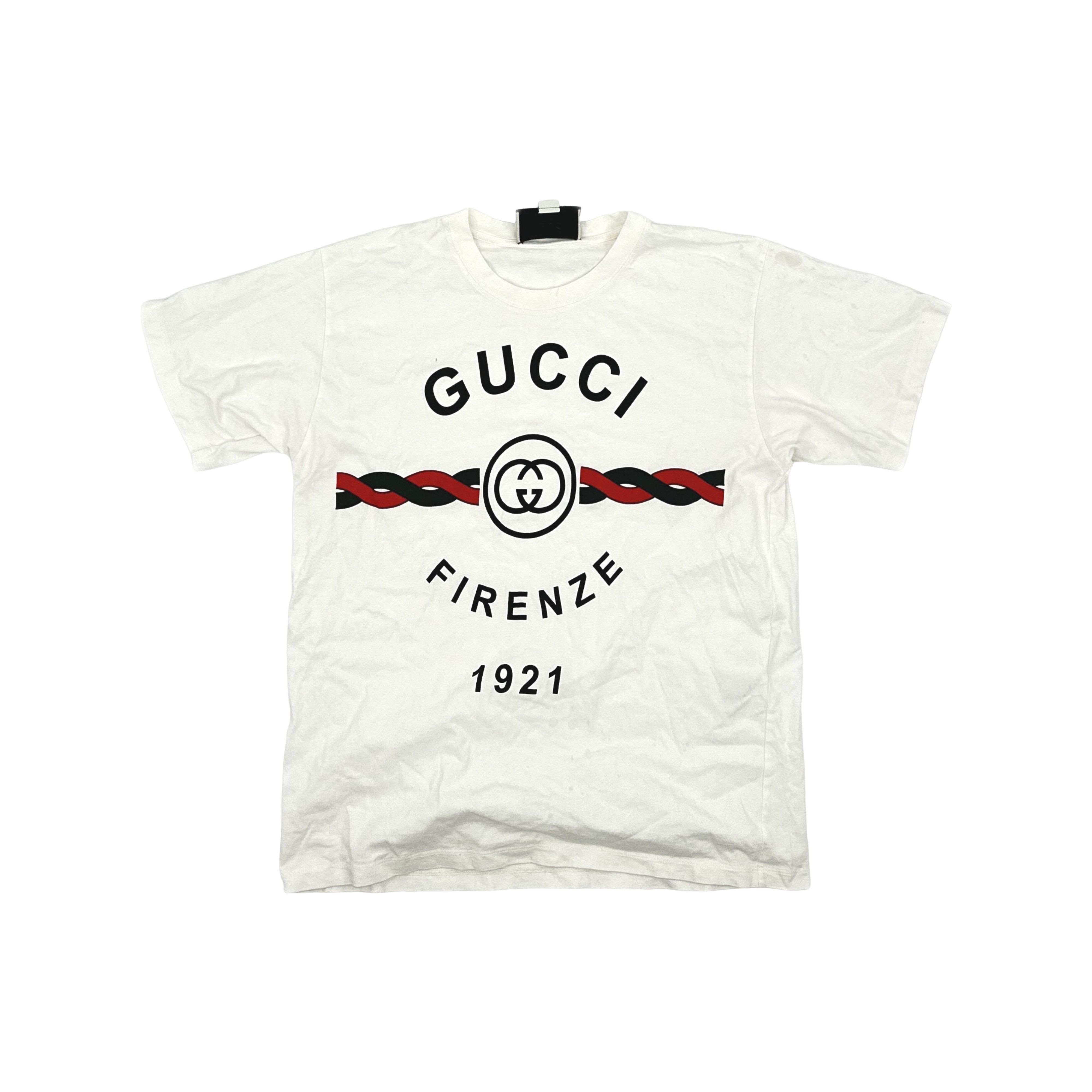 Gucci Gucci Logo Print Firenze 1921 T-Shirt Size S Size US S / EU 44-46 / 1 - 1 Thumbnail