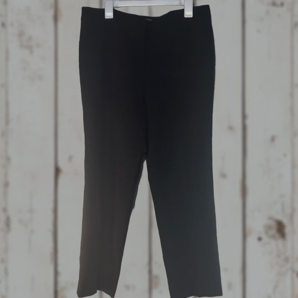 Kasper Kasper Black Textured Dress Pants Womens Size 14P Vietnam Size 36" / US 14 / IT 50 - 1 Thumbnail