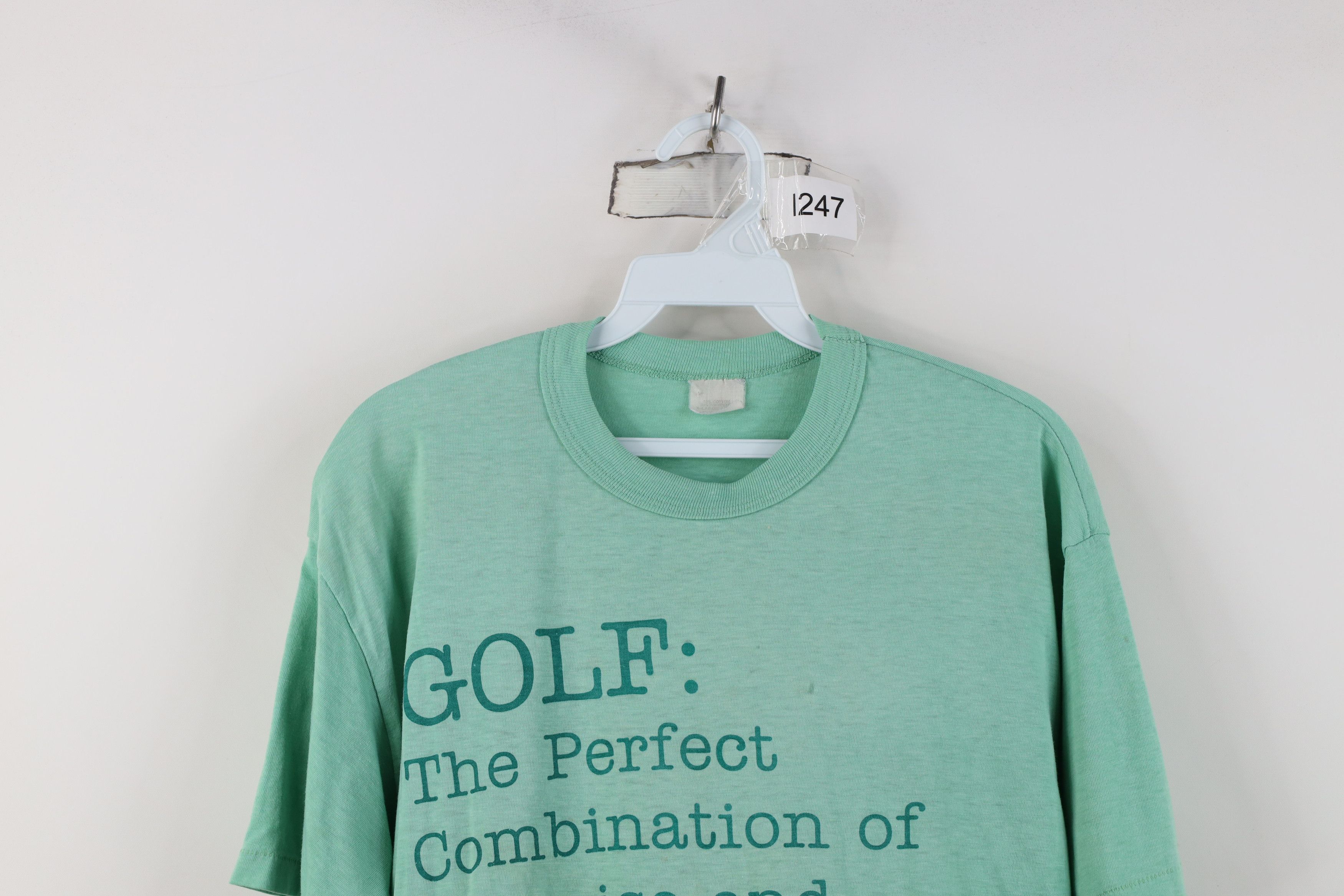 Vintage Vintage 80s 90s Funny Golf Short Sleeve T-Shirt Green USA Size US XL / EU 56 / 4 - 2 Thumbnail