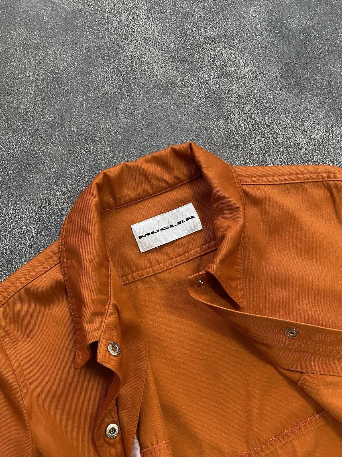 Mugler 2000’s Mugler Collar Press-Stud Orange Jacket Vintage Size M / US 6-8 / IT 42-44 - 7 Thumbnail