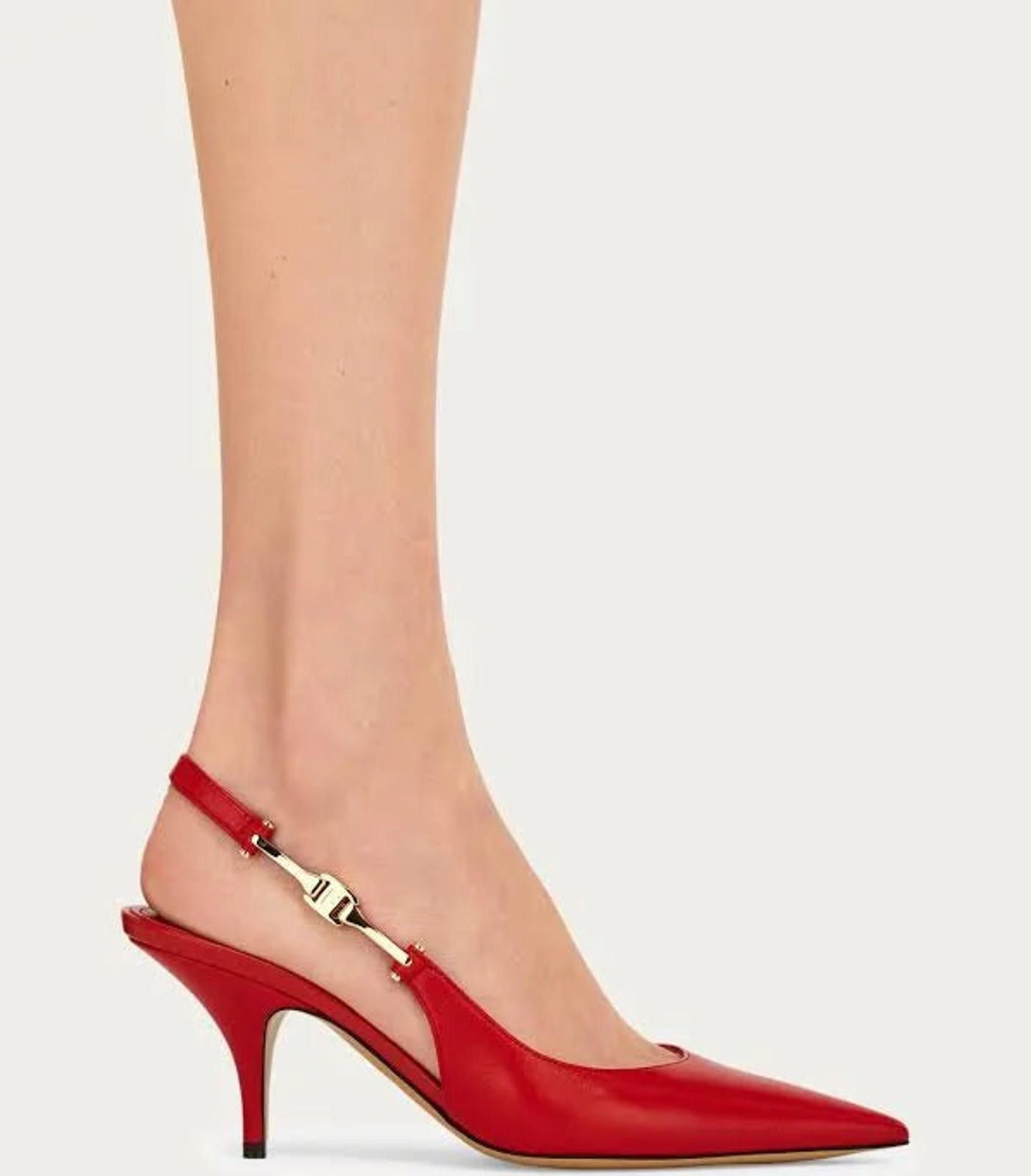 Salvatore Ferragamo Ferragamo F Buckle Slingback Pumps Size US 4.5 / IT 34.5 - 3 Thumbnail