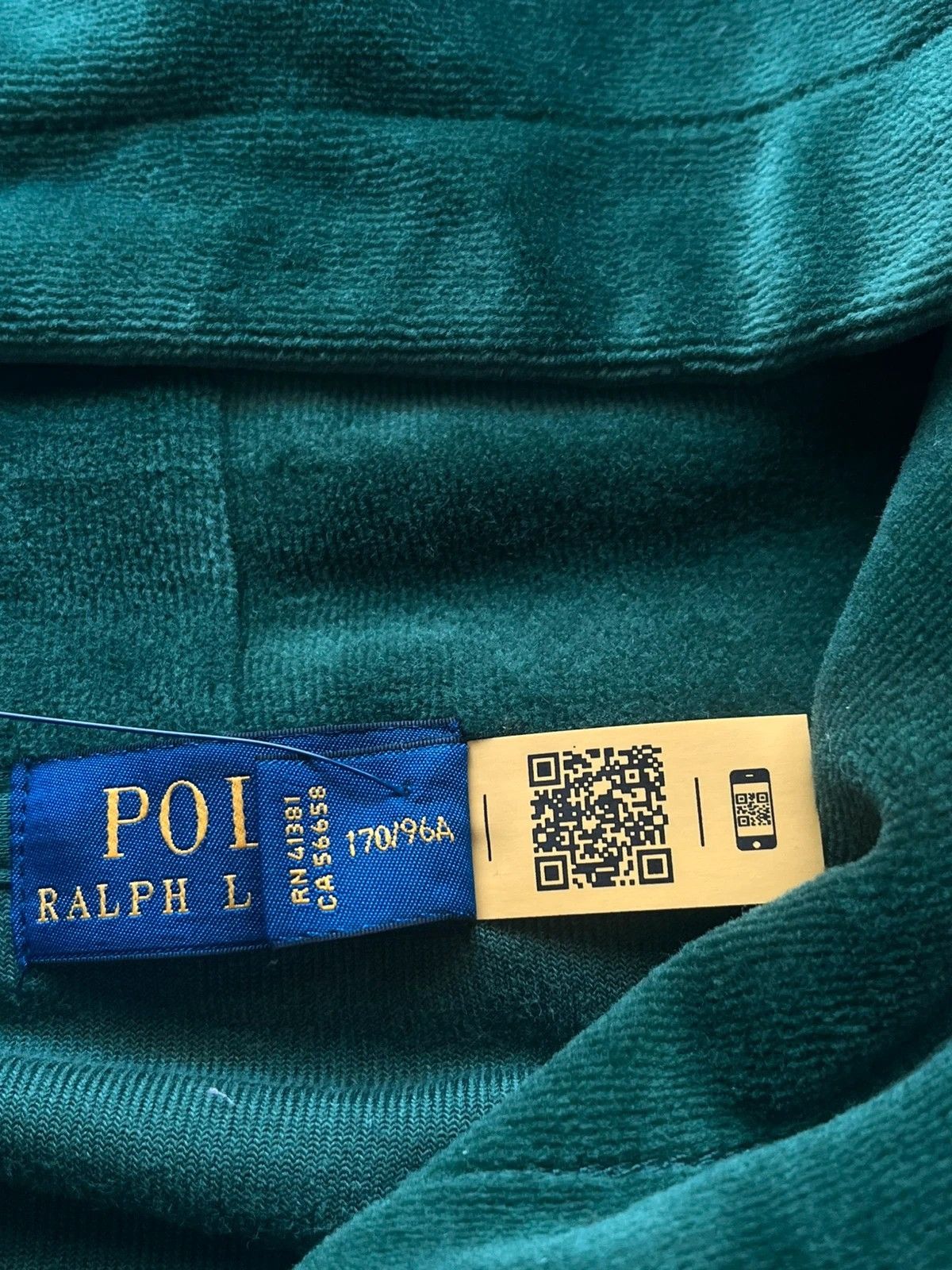 Polo Ralph Lauren Polo Ralph Lauren Zip Hoodie Sz L Velour Cotton Dark Green Size L / US 10 / IT 46 - 10 Thumbnail