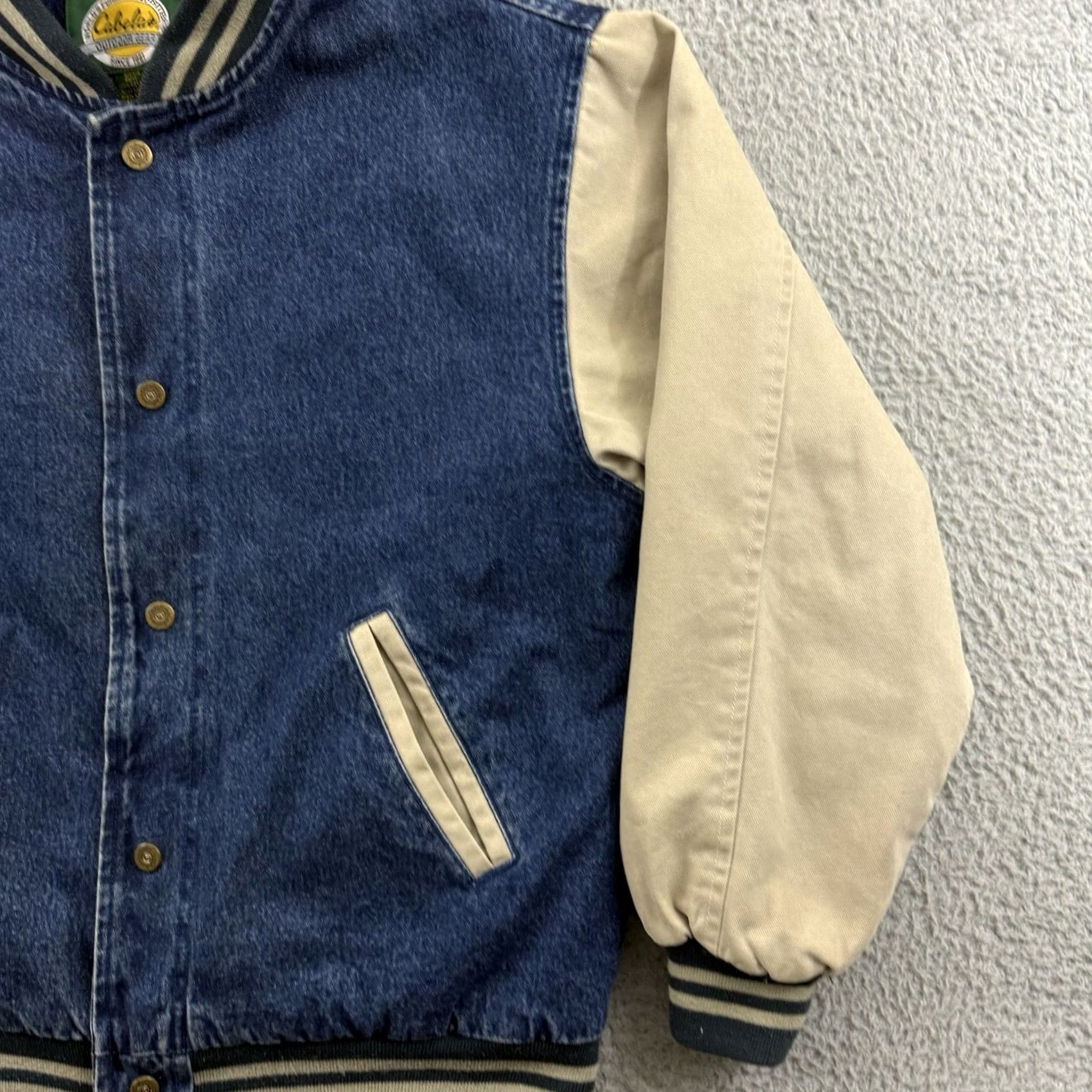 Vintage VINTAGE Cabela's Jacket Men Large Blue Denim 90s Lined Snap Button Grunge Outdoor Jacket Size US L / EU 52-54 / 3 - 5 Thumbnail