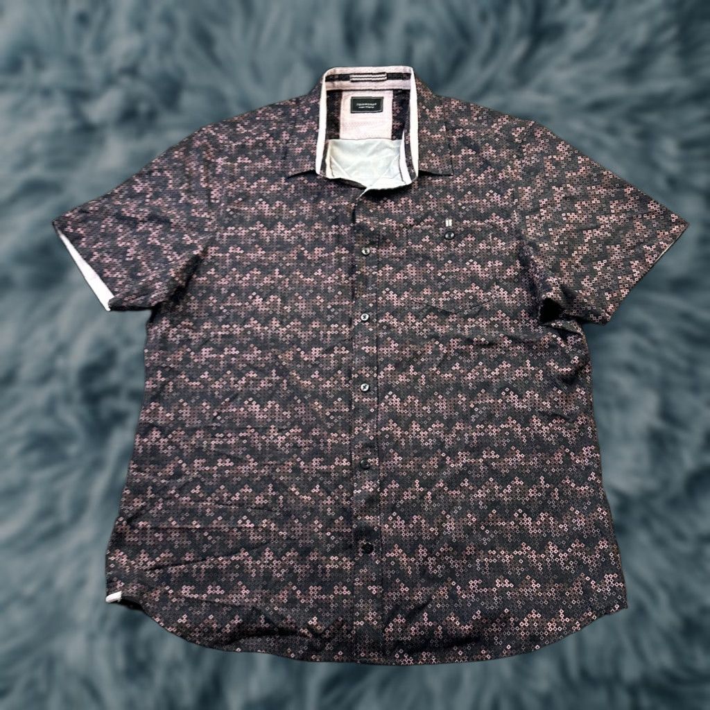 Vintage 7 Diamonds Shirt Mens Extra Large 4 Way Stretch Button Up Geometric Size US XL / EU 56 / 4 - 1 Thumbnail