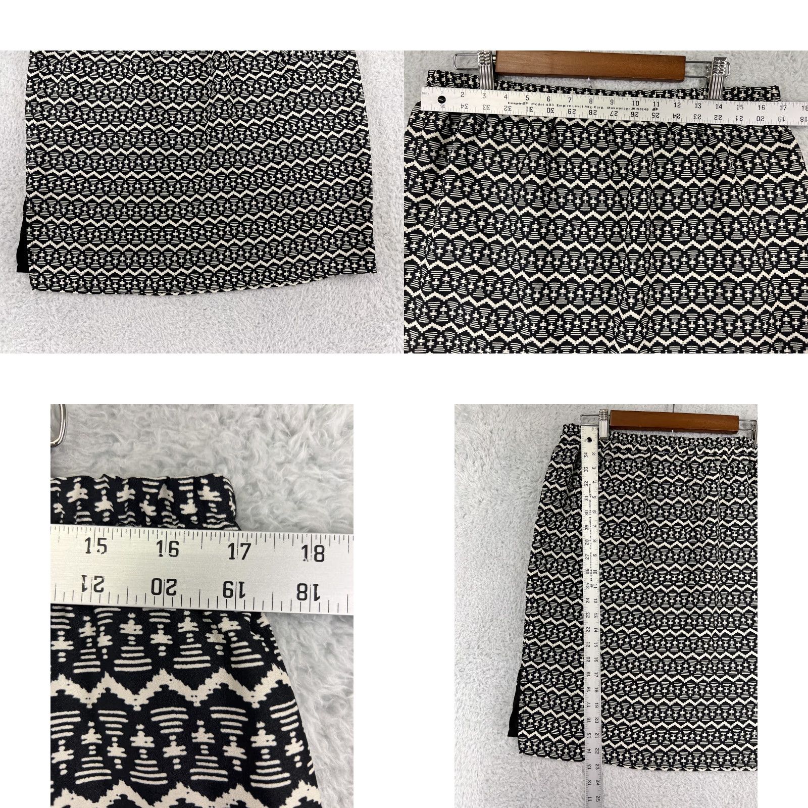 Ann Taylor VINTAGE Ann Taylor Loft Skirt Womens Large Black Aztec Southwestern Pattern Short Mini Size 36" / US 14 / IT 50 - 8 Thumbnail