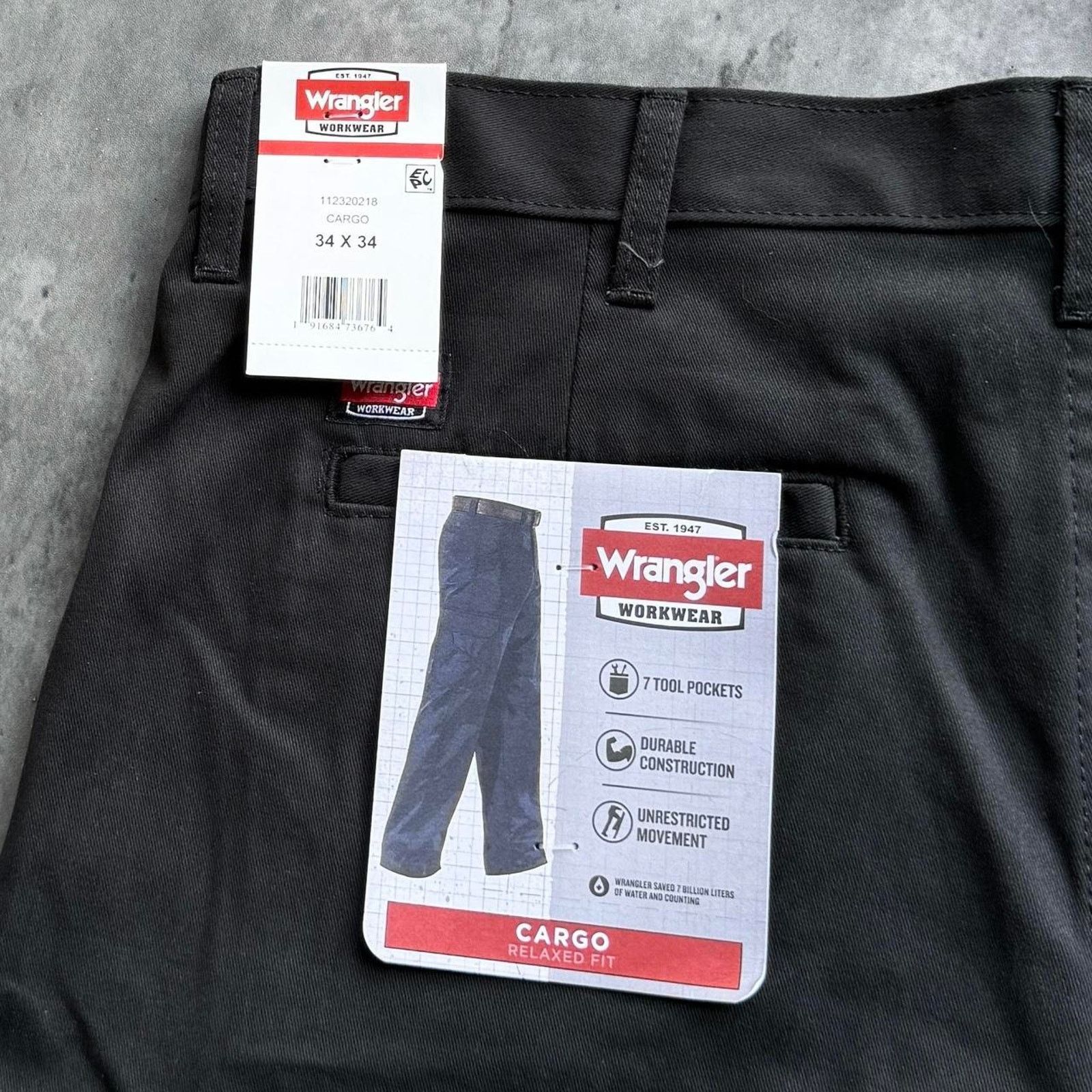 Carhartt × Vintage × Wrangler Vintage Y2K Baggy Faded Black Cargo Tech Grunge Opium Pants Size US 34 / EU 50 - 3 Thumbnail