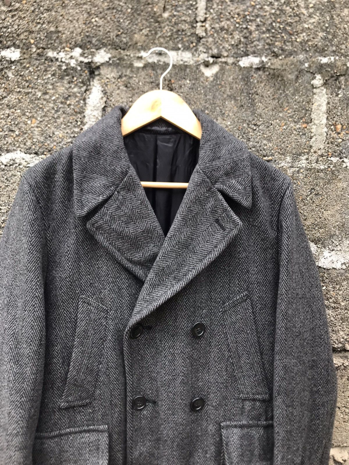 GU 🔥Japanese Brand GU Herringbone Double Breasted Peacoat Size US L / EU 52-54 / 3 - 5 Thumbnail
