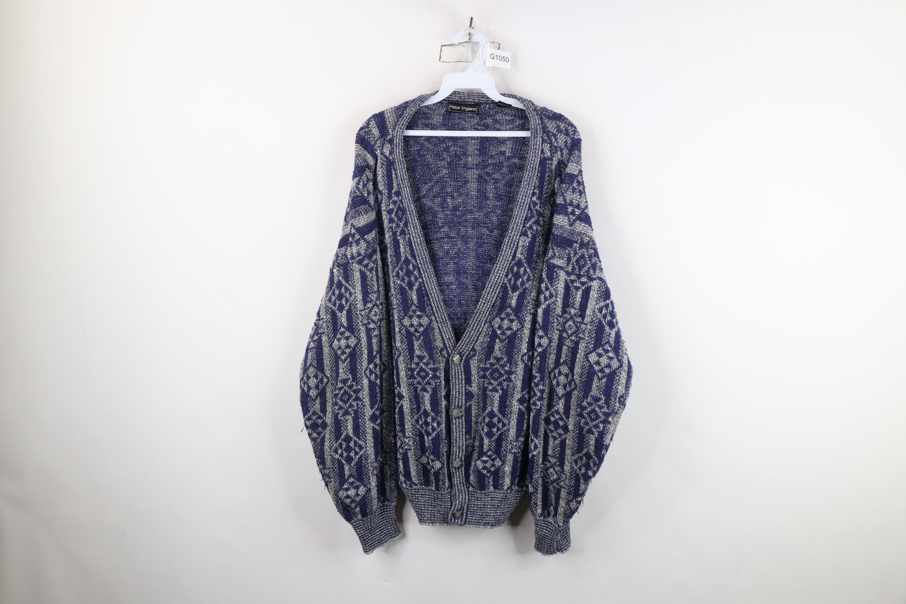 Vintage Vintage 90s Coogi Style Ed Bassmaster Knit Cardigan Sweater Size US M / EU 48-50 / 2 - 1 Thumbnail