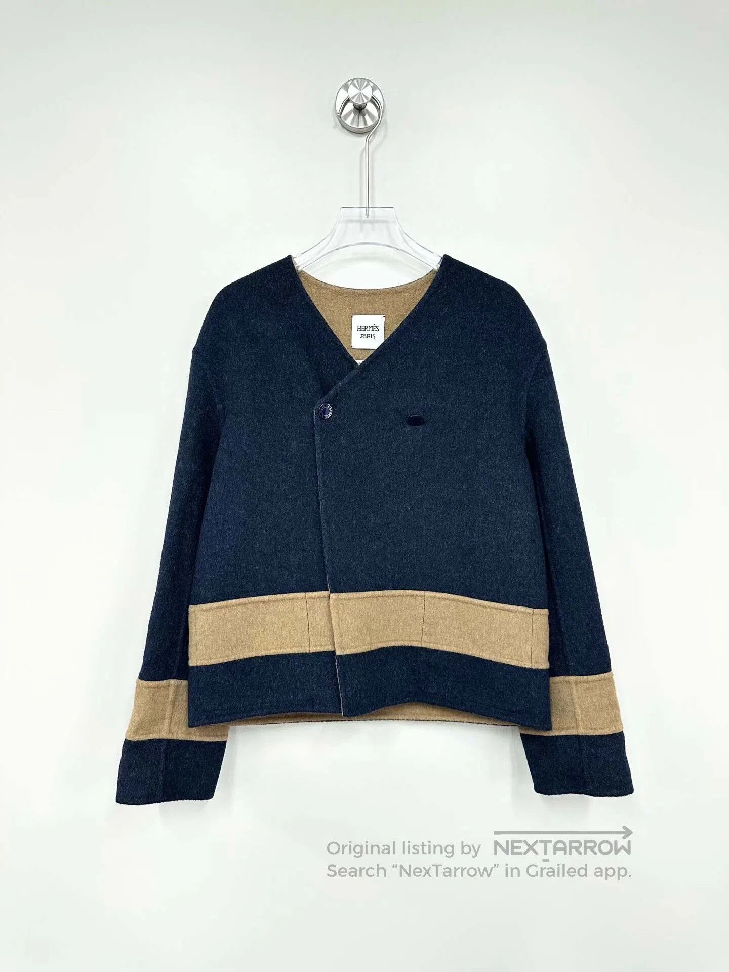 Hermes Hermes Navy Blue Wool Coat Jacket| Size XXS / US 00 / IT 34 - 1 Thumbnail