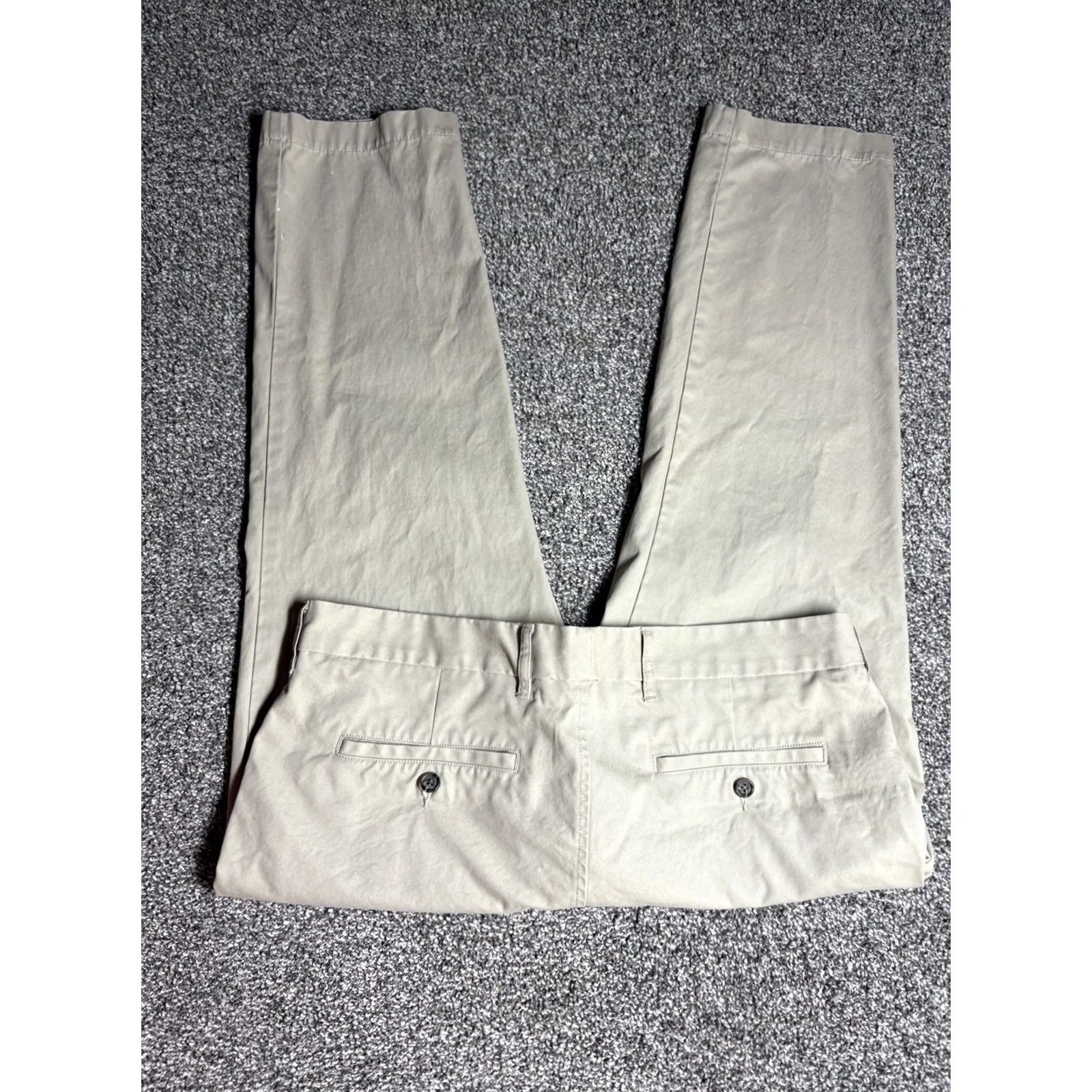 Vintage Peter Manning Pants Mens 36x26 Beige Khaki Chino Pants Classic Fit Casual Size US 36 / EU 52 - 3 Thumbnail