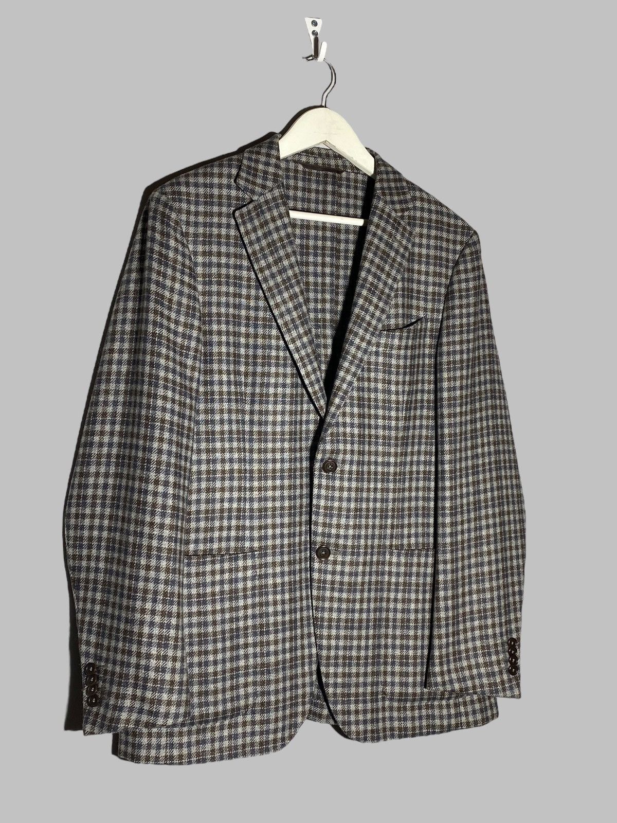 Ermenegildo Zegna Ermenegildo Zegna Soft-Constructed Checked Cashmere Blazer Size 48R - 2 Thumbnail