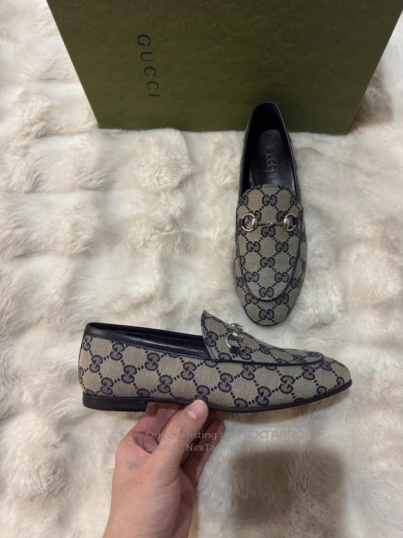 Gucci Guicci Women's Full Print Loafers Leather Shoes Size US 5.5 / IT 35.5 - 1 Thumbnail