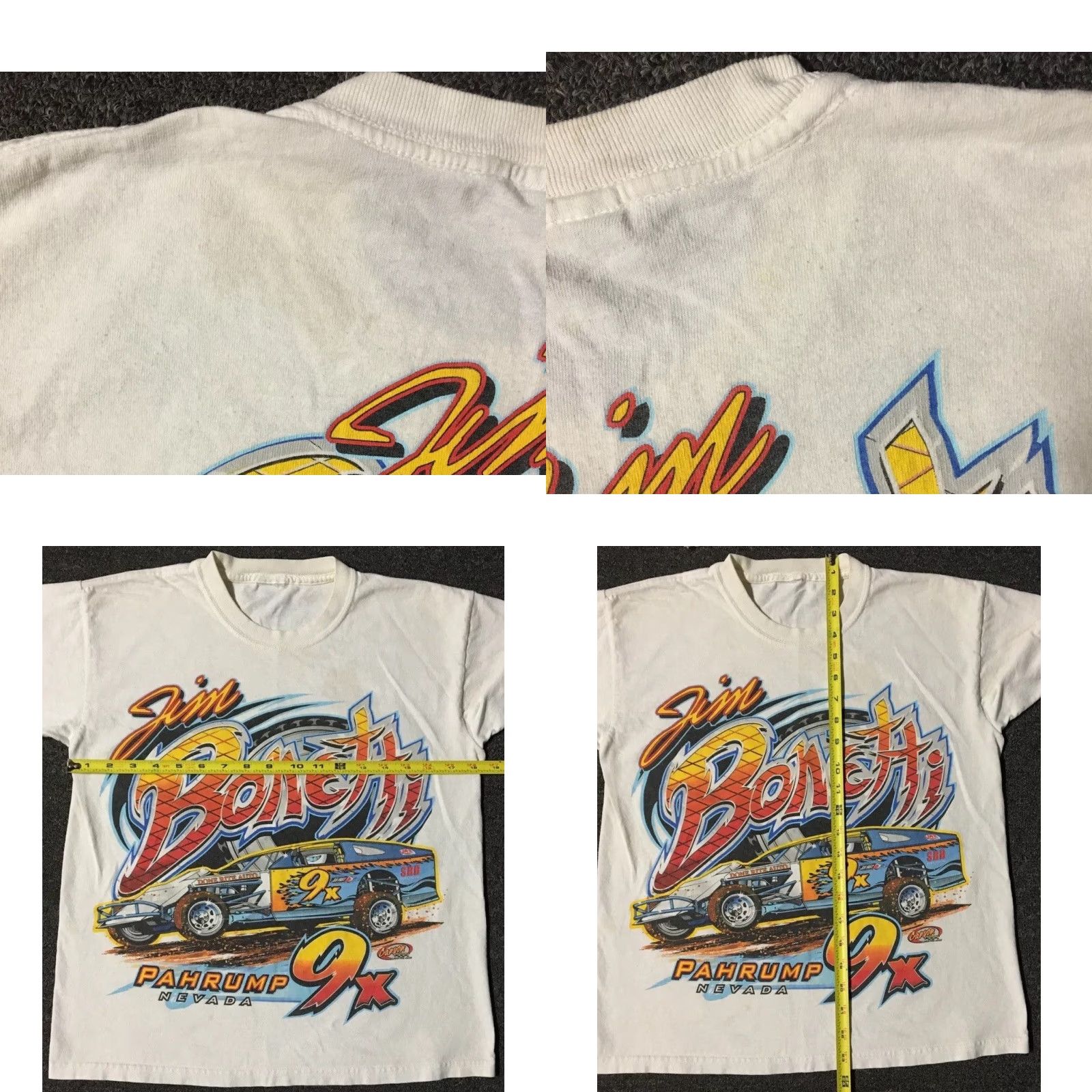 NASCAR VINTAGE Jim Bonetti Dwarf Car Racing Shirt XS White NASCAR Y2K Grunge 80s 90s Size US XS / EU 42 / 0 - 10 Thumbnail