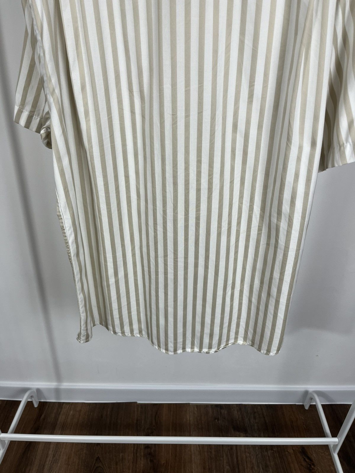 Eton Eton Beige Stripe Short Sleeve Shirt Size 16.5 / 42 Size US L / EU 52-54 / 3 - 12 Thumbnail