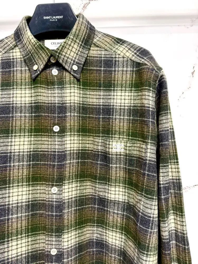 Celine Celine Celine 23AW wool Plaid shirt-2506 Size US M / EU 48-50 / 2 - 2 Thumbnail