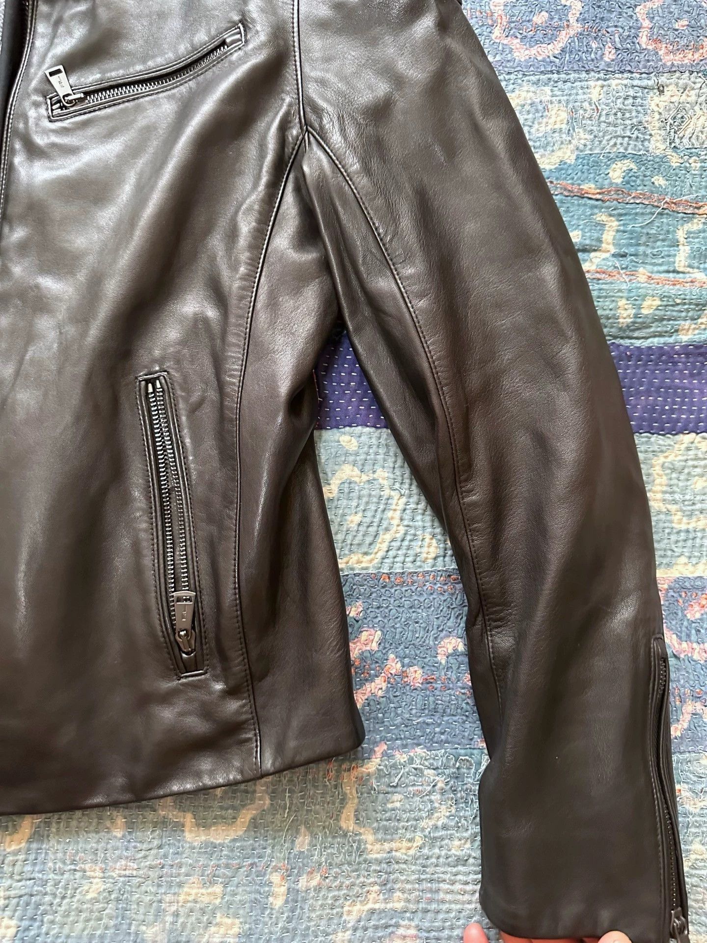 Polo Ralph Lauren Multi Leather Jacket with Zip Pockets Size M Size US XXS / EU 40 - 4 Thumbnail