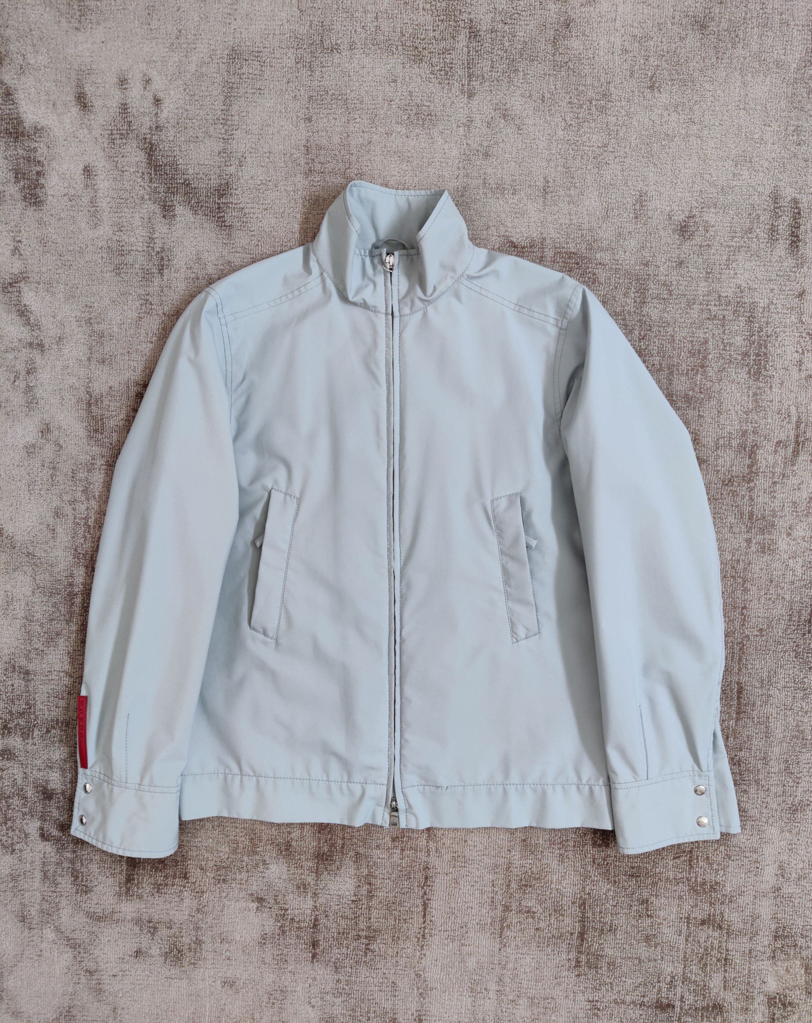 image of Prada Red Tab Jacket in Light Blue, Men's (Size Small)