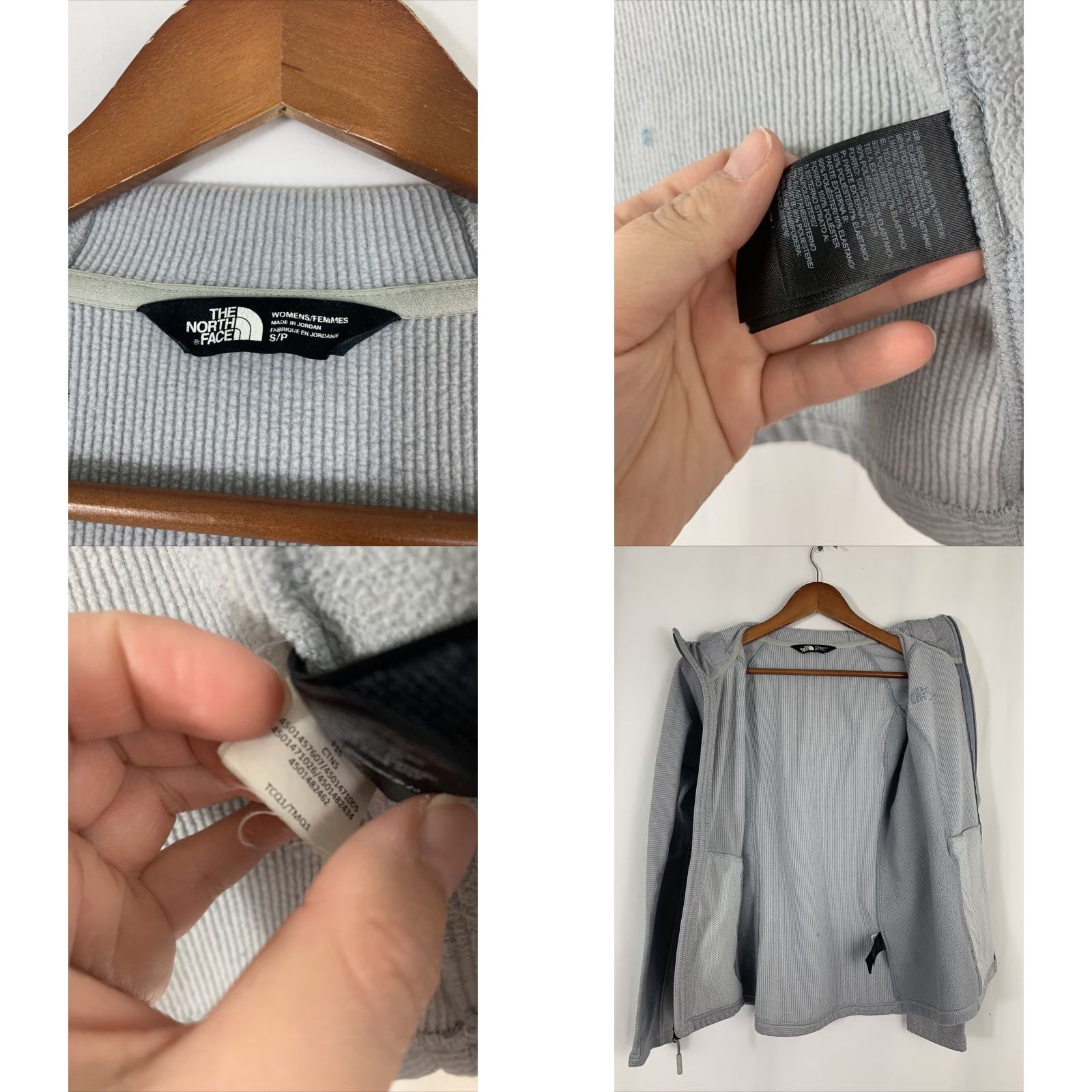 The North Face The North Face Hoodie Womens Small Gray Striped Full Zip Hooded Lightweight Pockets Activewear 100% Polyester** Size S / US 4 / IT 40 - 8 Thumbnail