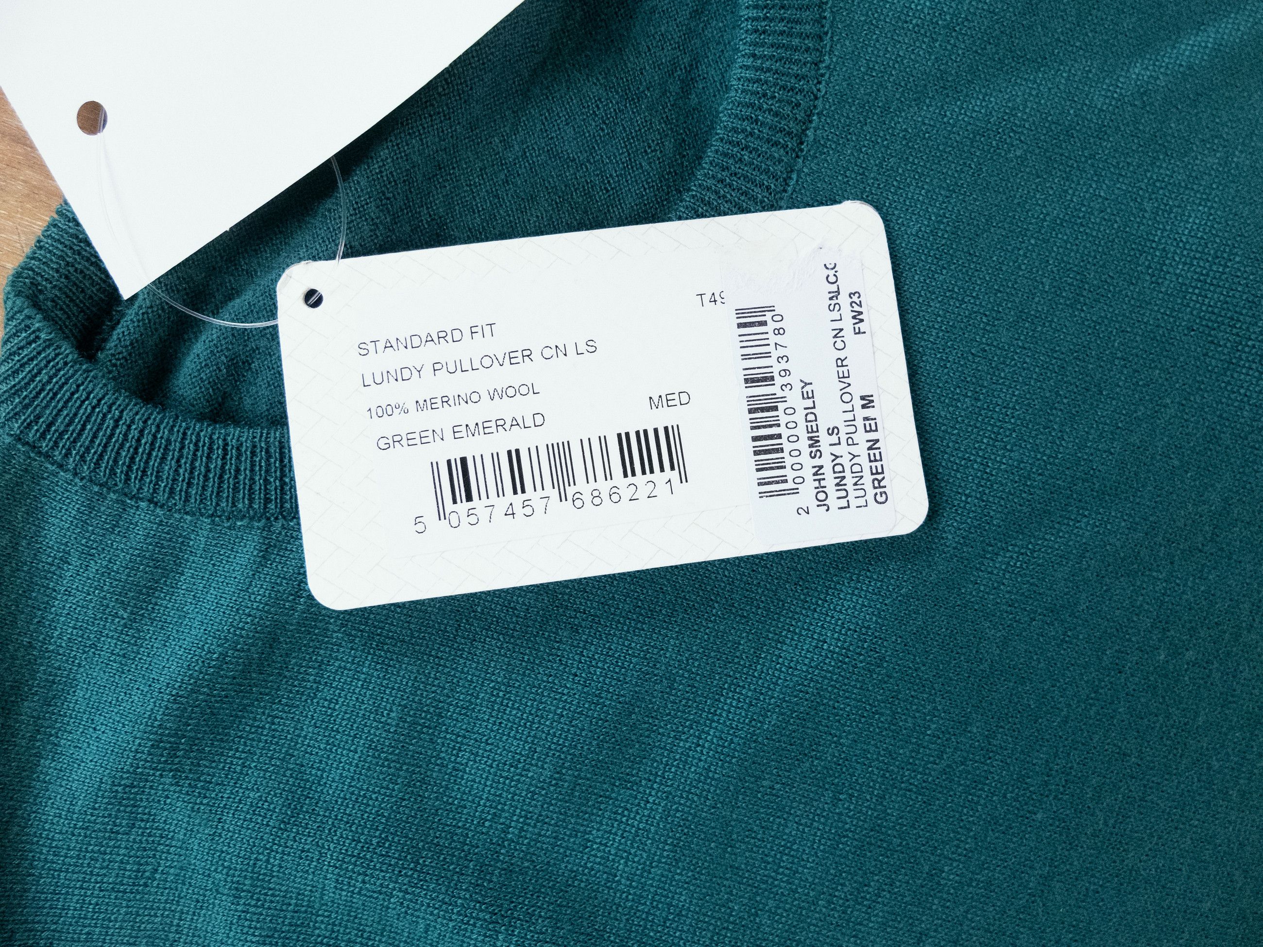 John Smedley JOHN SMEDLEY green wool crewneck sweater Medium (DEFECT) Size US M / EU 48-50 / 2 - 4 Thumbnail
