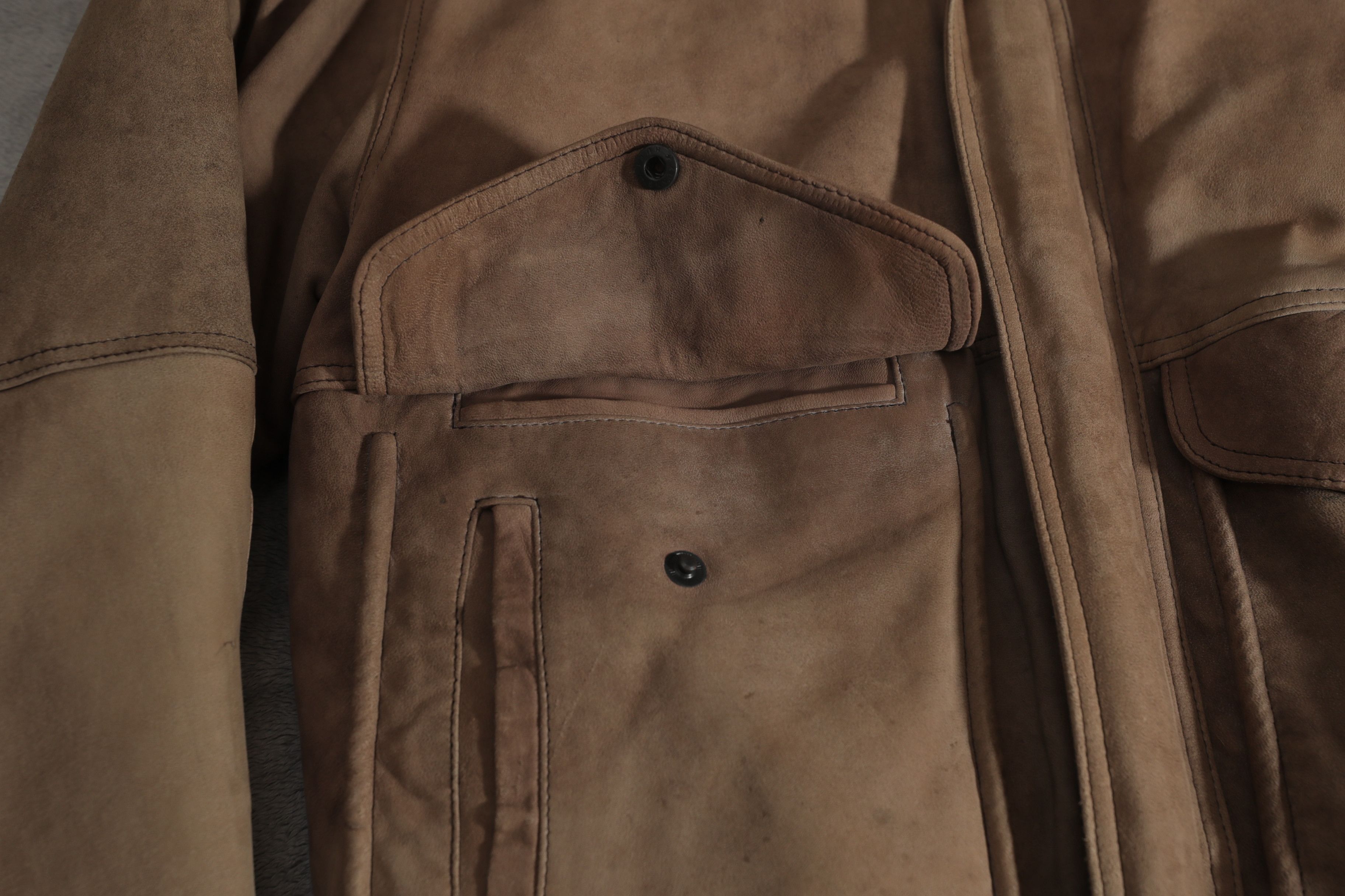 Vintage Giampier Flag Lined Tan Leather Vintage Jacket (XL) Size US XL / EU 56 / 4 - 5 Thumbnail