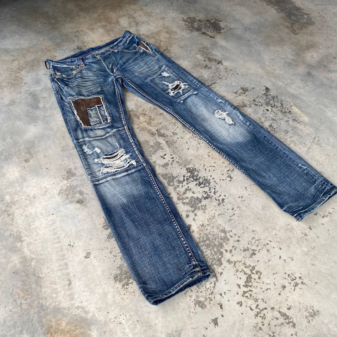Japanese Brand Difference Rupert Japan Distressed Boro Denim Crust Punk Size US 28 / EU 44 - 2 Thumbnail