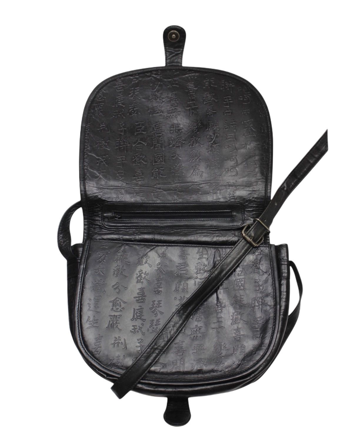 Hysteric Glamour 1990S FUNBAG BLACK EMBOSSED LEATHER CROSSBODY BAG Size ONE SIZE - 7 Thumbnail