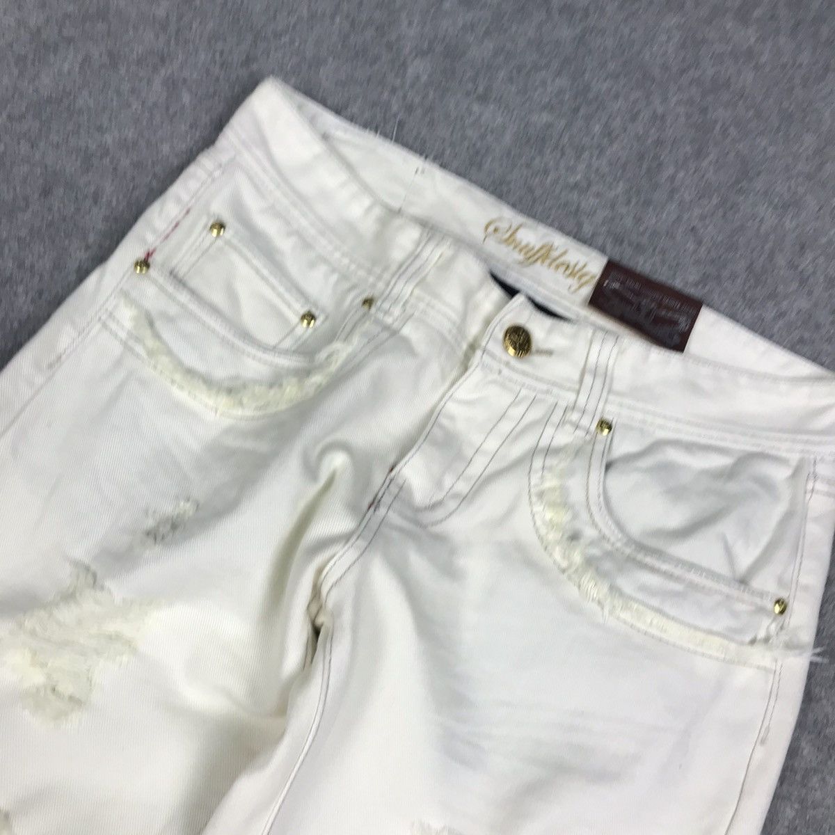 If Six Was Nine × Japanese Brand × Tornado Mart SNUFF DENIM JAPAN STYLE DISTRESSED BOOTCUT PANTS Size US 32 / EU 48 - 9 Thumbnail