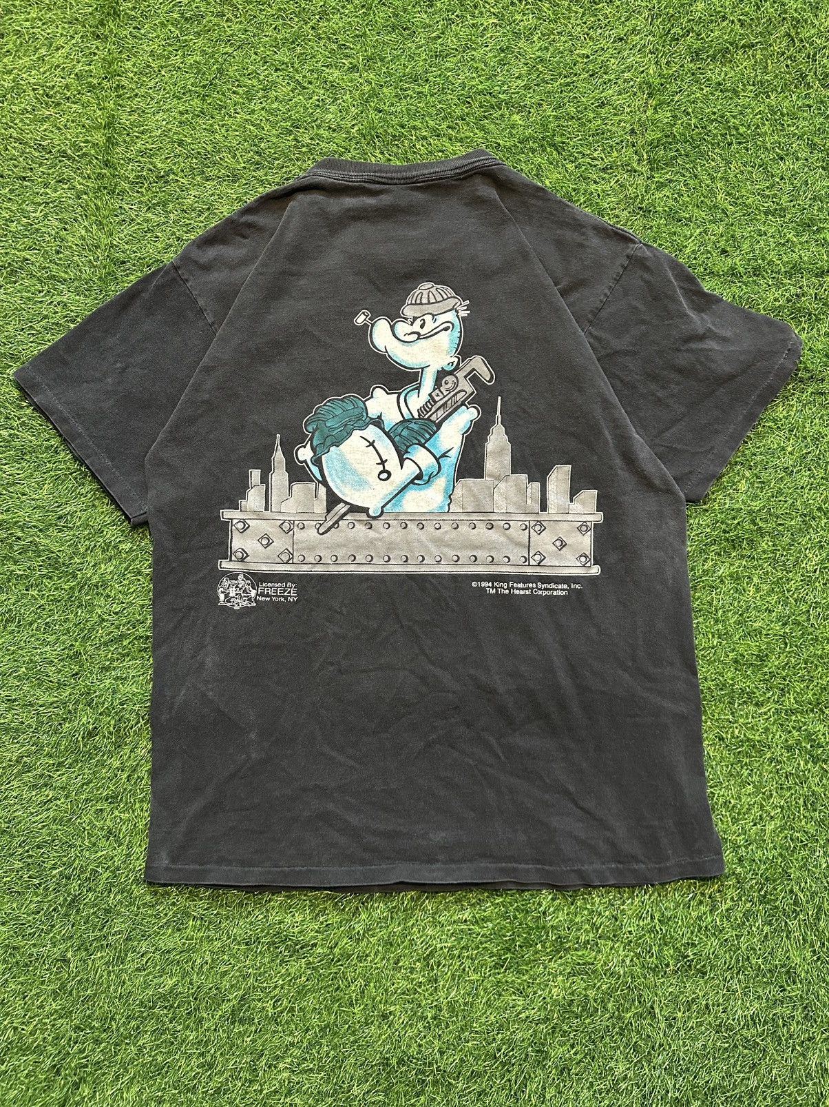 Band Tees × Tultex × Vintage Vintage 1990s Popeye Men At Work tshirt Size US XL / EU 56 / 4 - 4 Thumbnail