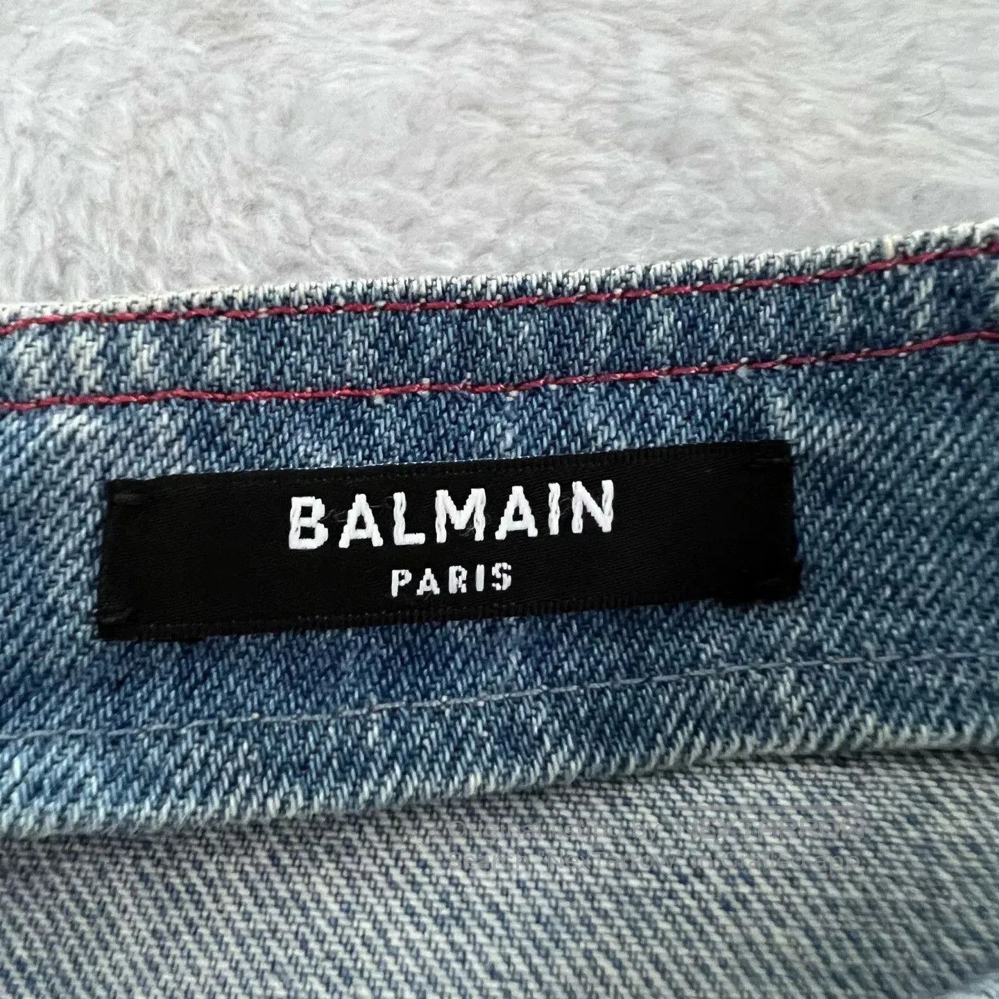 Balmain balmain blue denim mini skirt size 34. Size 33" - 3 Thumbnail
