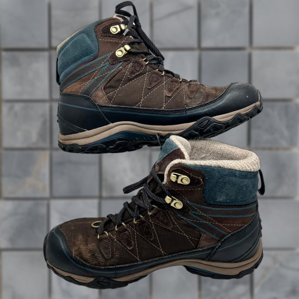 Oboz VINTAGE Oboz Boots Womens 9.5 Juniper Mid Waterproof Hiking Brown Hunter Trail Camp Hike Size US 10 / IT 40 - 1 Thumbnail