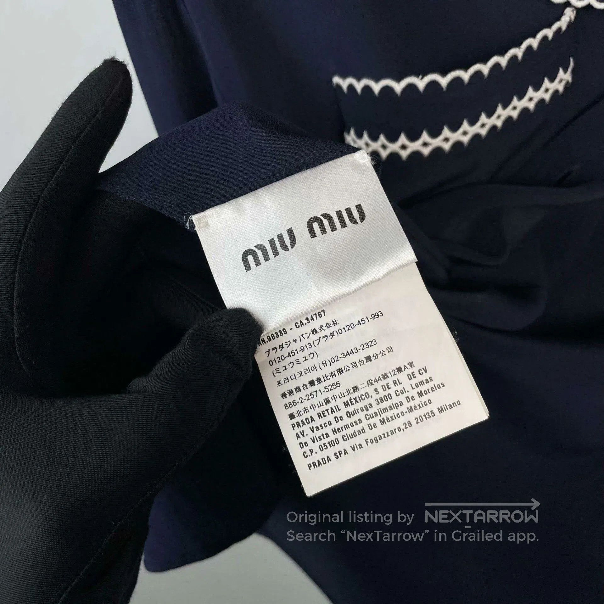 Miu Miu Miu Miu Dark Blue Silk Shirt. Size M / US 6-8 / IT 42-44 - 5 Thumbnail