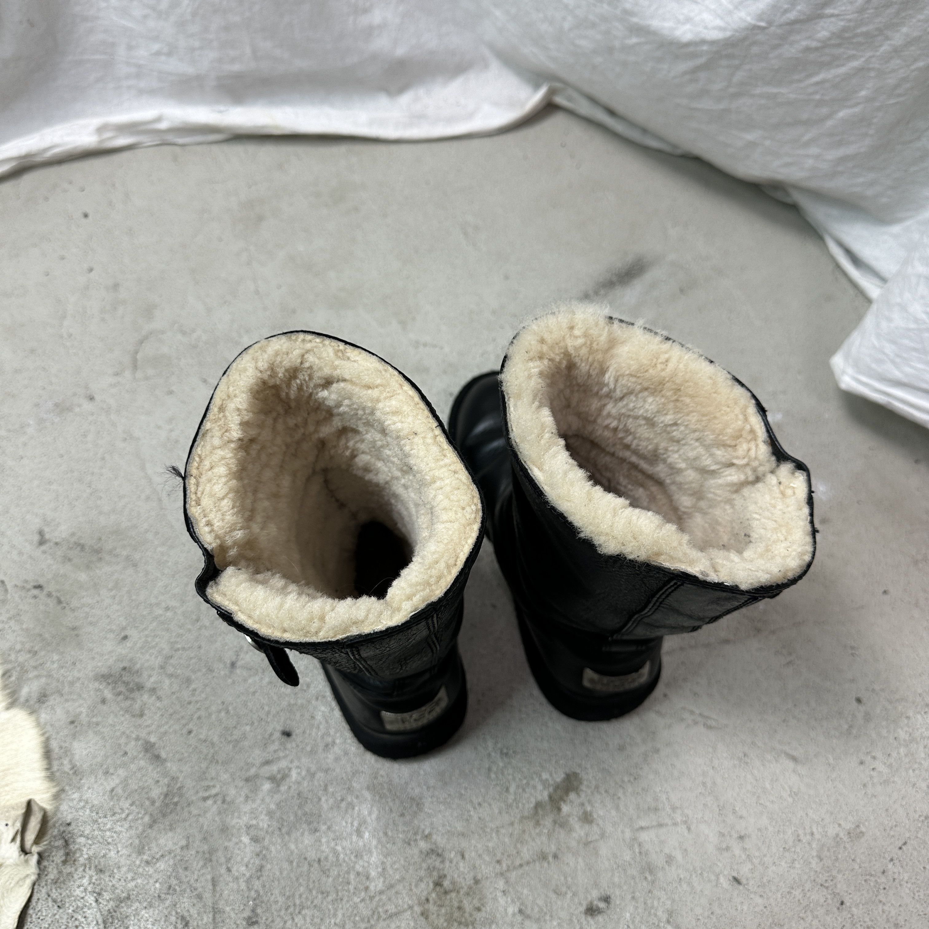 Vintage Leather Biker UGG Buckled Snow Boots Y2K