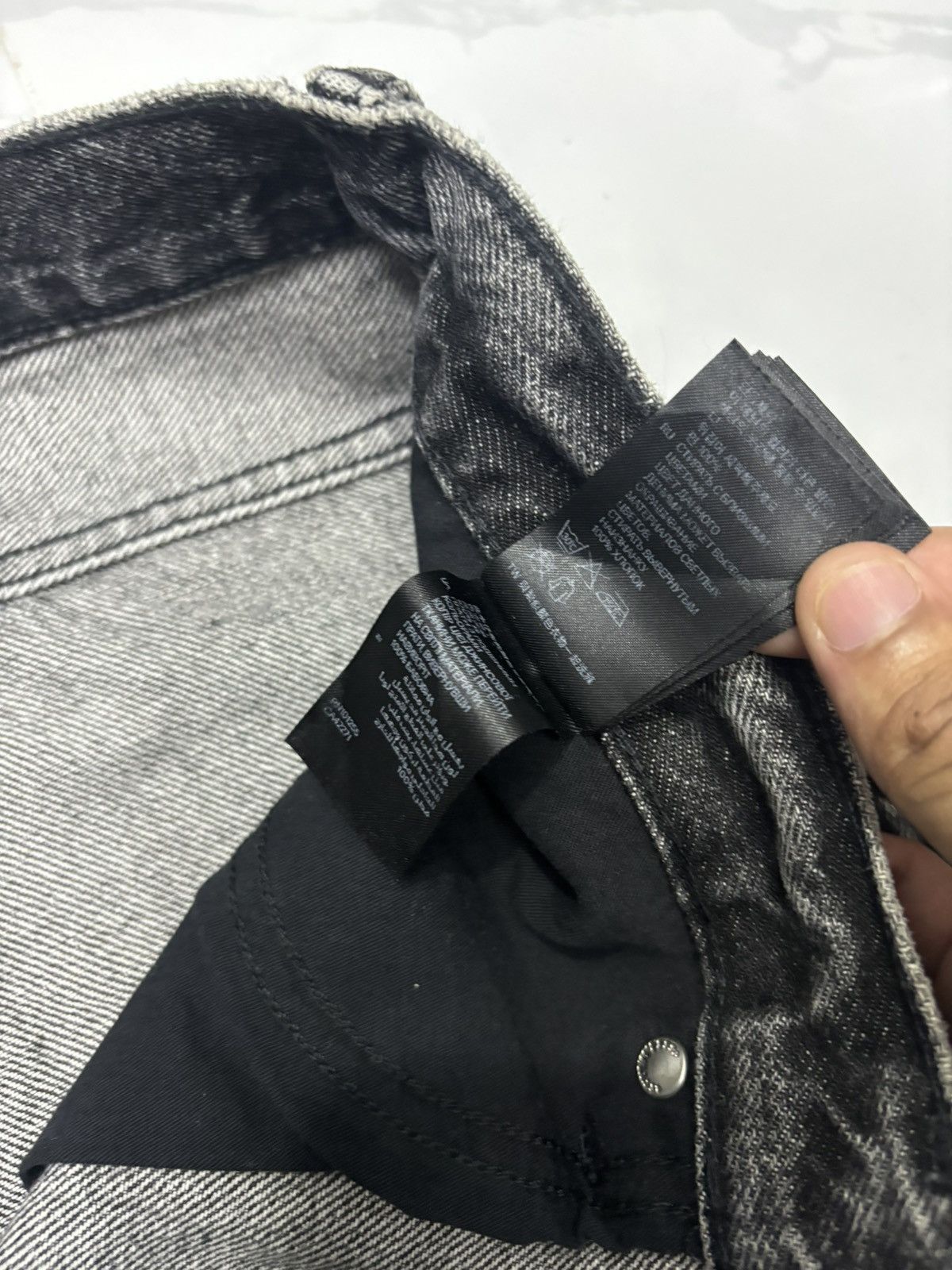 If Six Was Nine Vintage &Denim Charcoal Black Distressed Denim Jeans Size US 34 / EU 50 - 14 Thumbnail