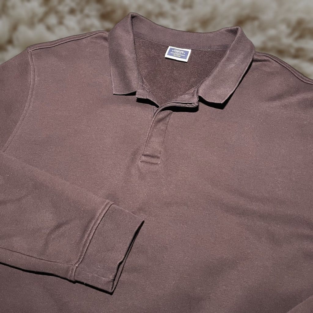 Charles Tyrwhitt Sweater Mens 2XL Brown Collared Pullover Fleece Sweatshirt