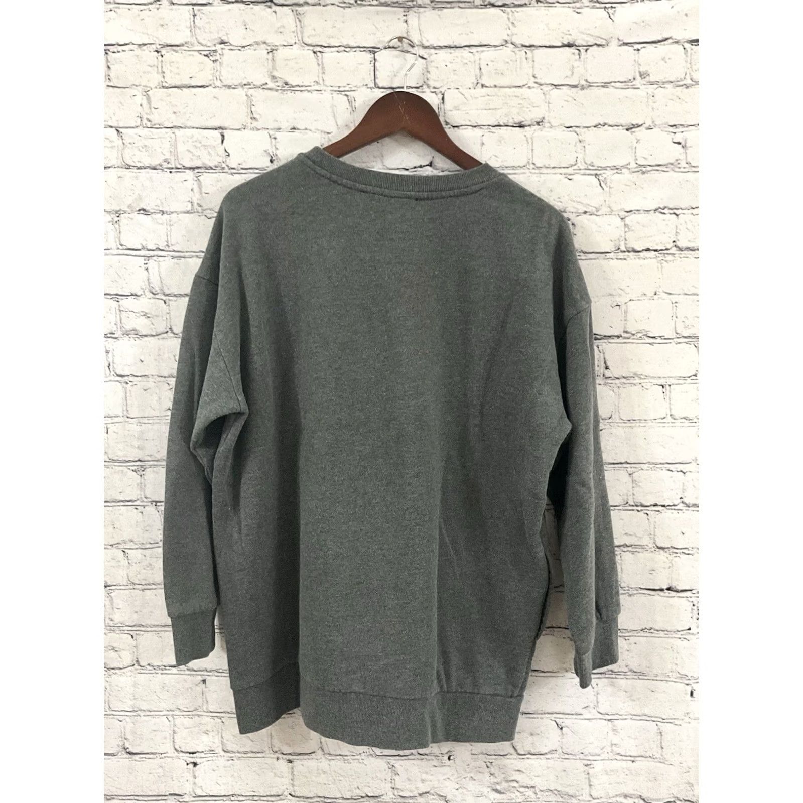 Tommy Hilfiger Tommy Hilfiger Sweatshirt Crew Neck Pullover Gray M Womens Regular Cotton-Polyester Fleece Long Pullover Activewear Size M / US 6-8 / IT 42-44 - 2 Thumbnail