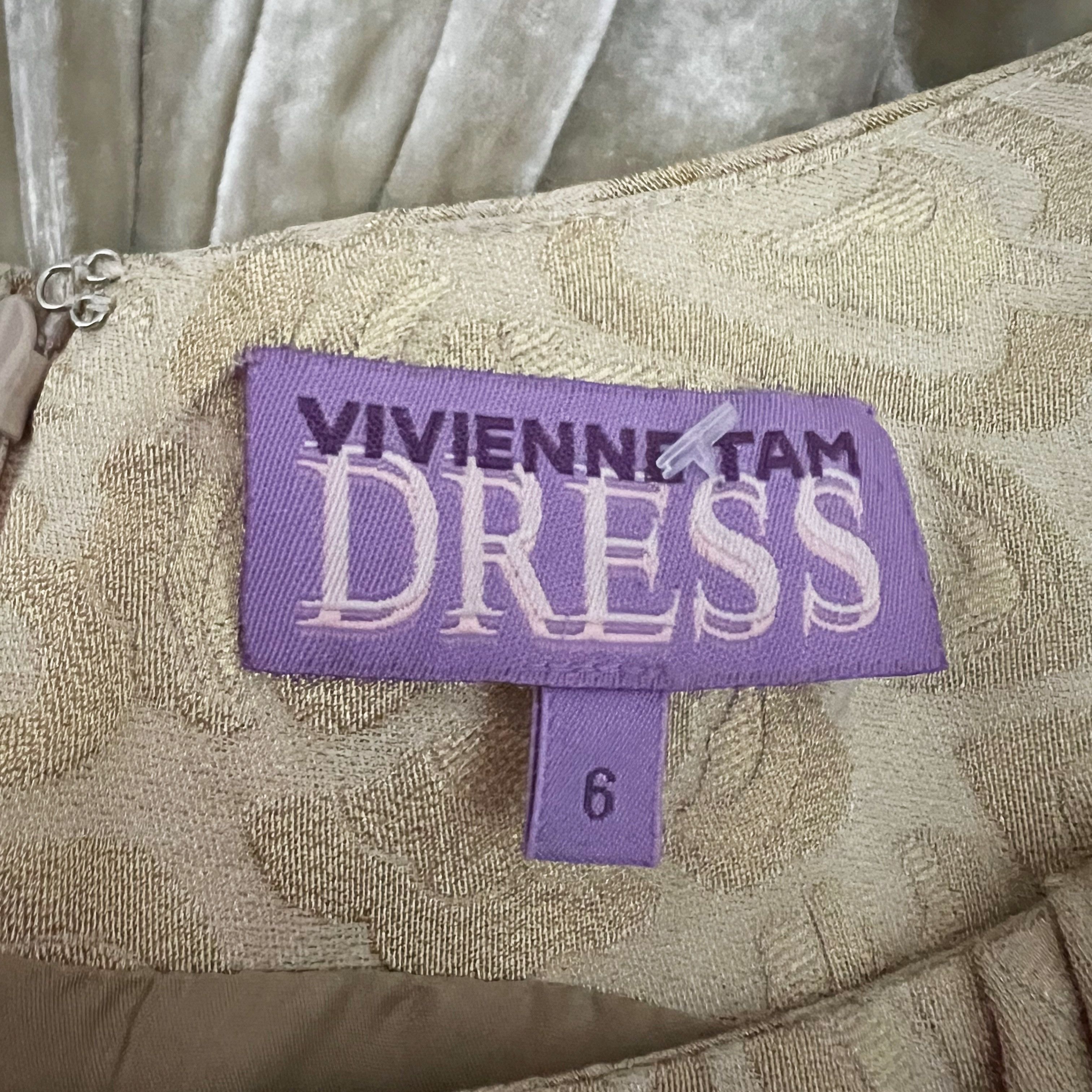 Vivienne Tam Vivienne Tam Silk Blend Gold Metallic Print Pattern Size M / US 6-8 / IT 42-44 - 2 Thumbnail